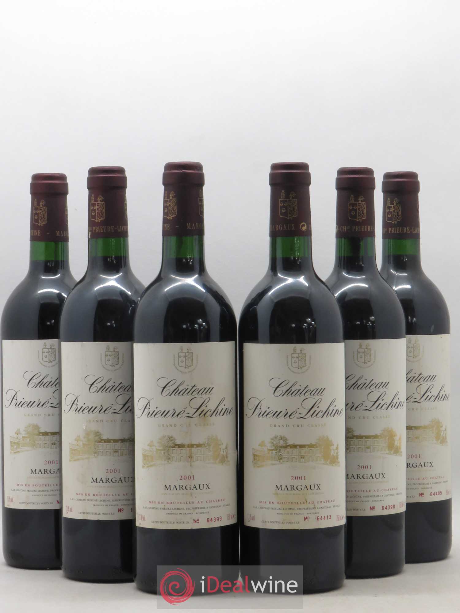 Château Prieuré Lichine 4ème Grand Cru Classé 2001 - Lot de 6 bouteilles - 0