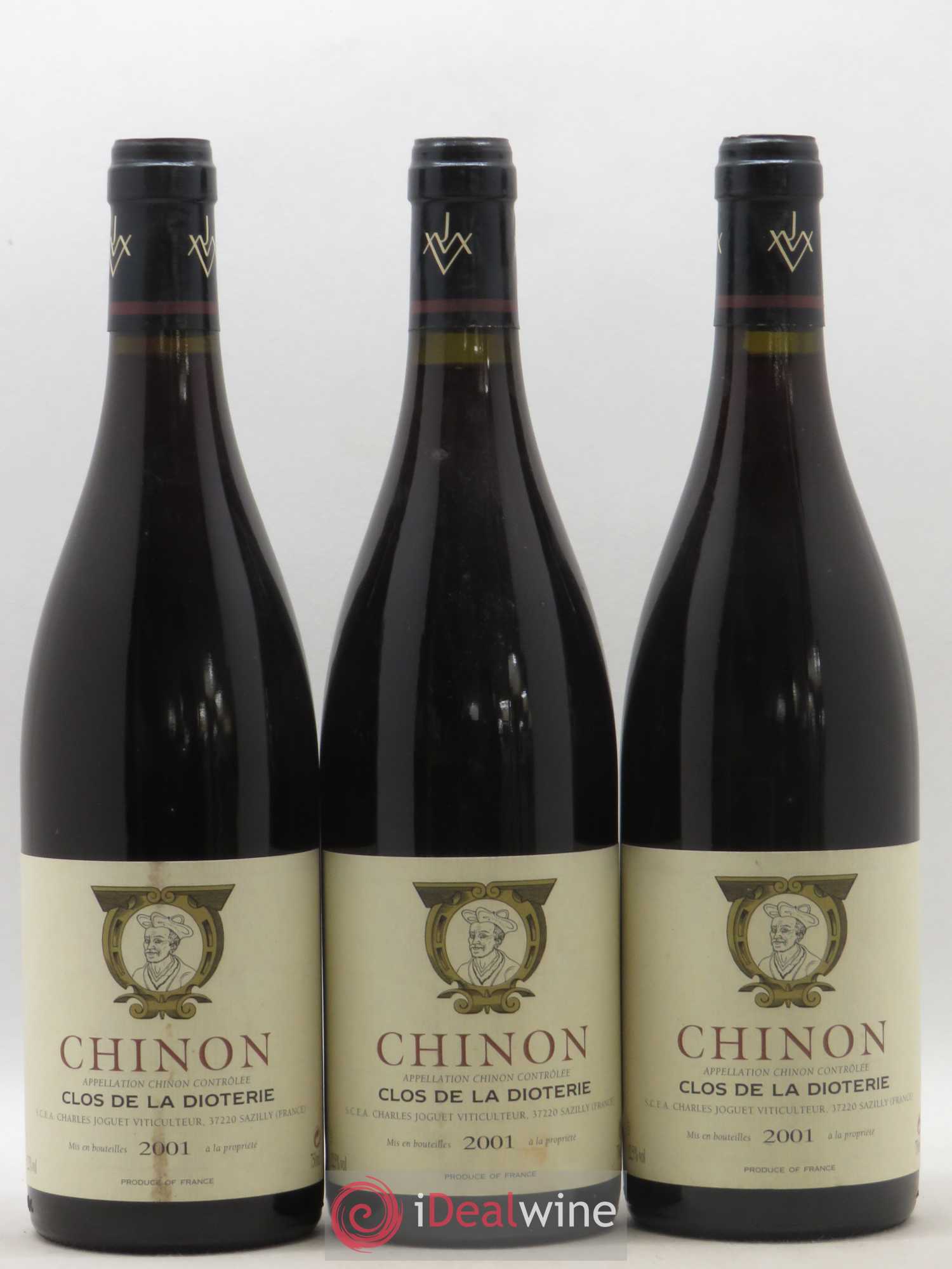 Chinon Clos de La Dioterie Charles Joguet 2001 - Lot de 3 bouteilles - 0