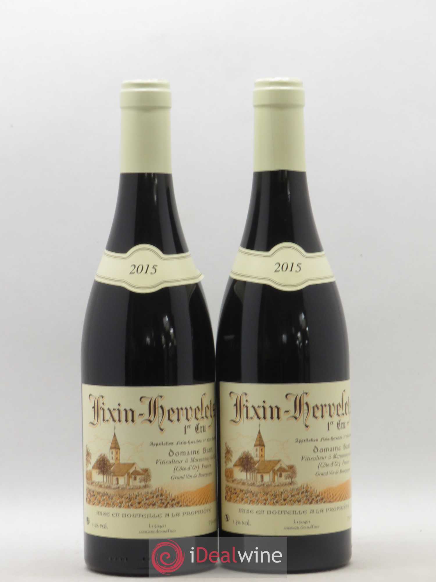 Fixin 1er Cru Hervelets Bart (Domaine) 2015 - Lot de 2 bouteilles - 0