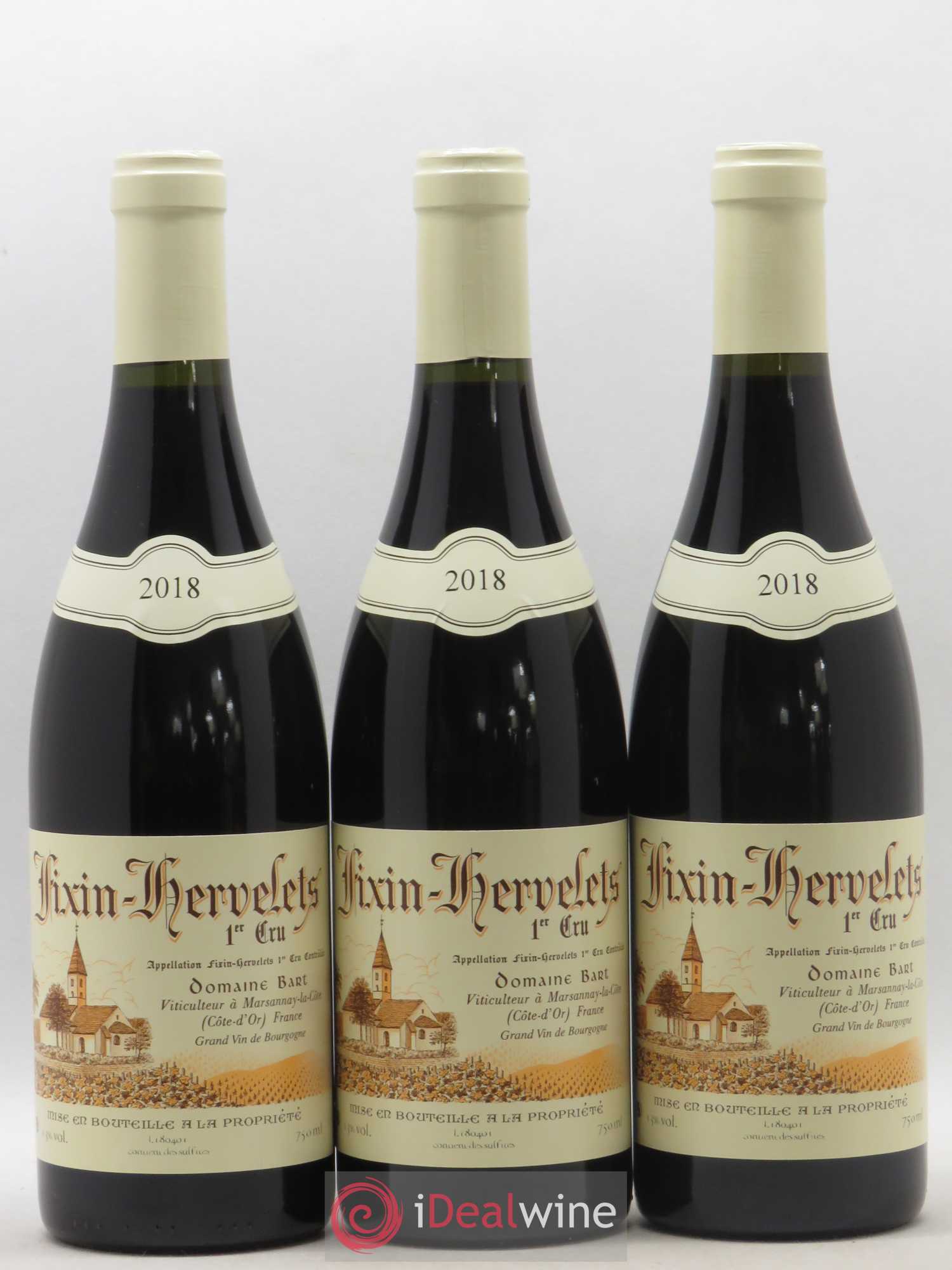 Fixin 1er Cru Hervelets Bart (Domaine) 2018 - Lot de 3 bouteilles - 0