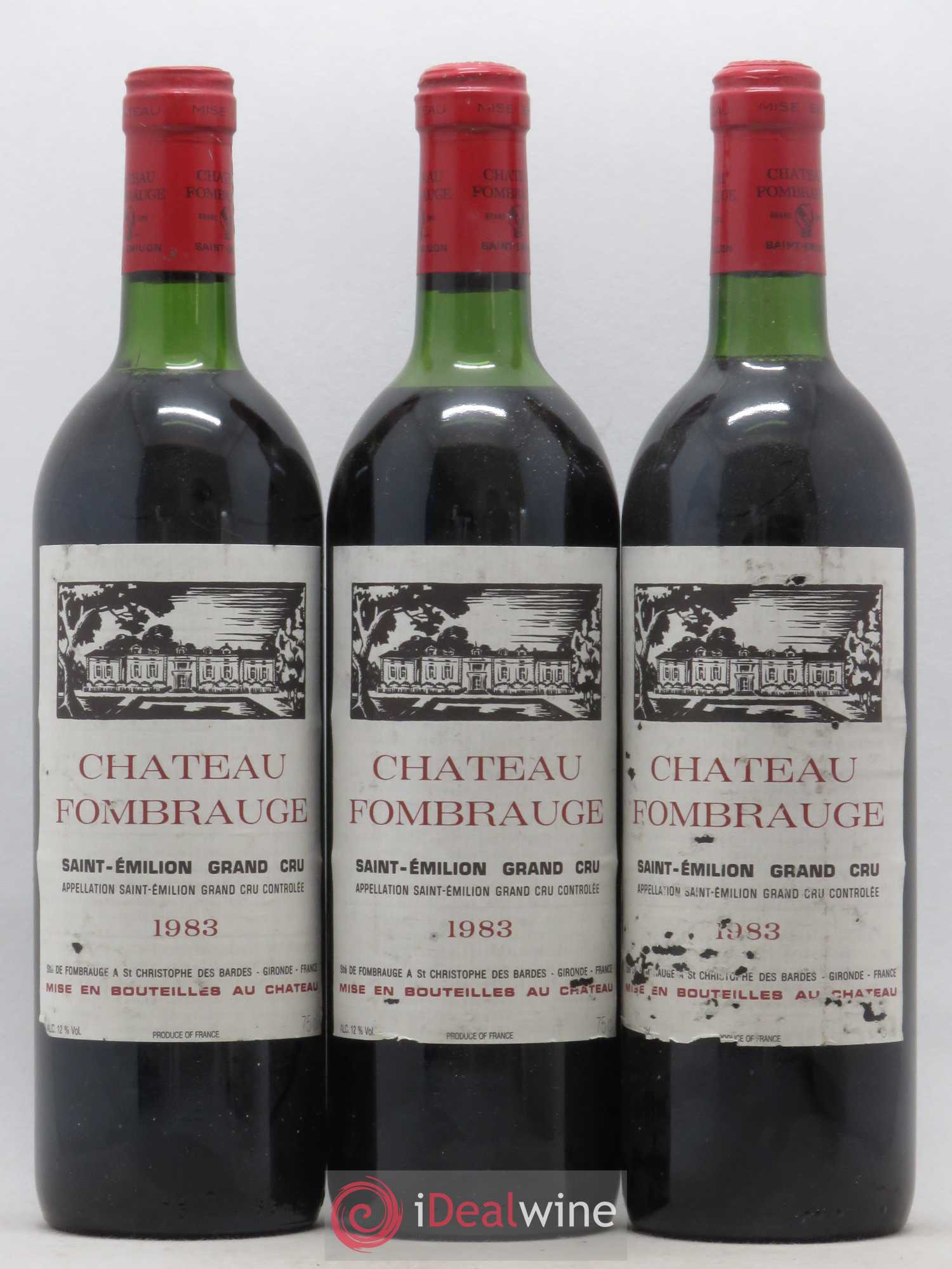 Château Fombrauge Grand Cru Classé 1983 - Lot de 3 bouteilles - 0