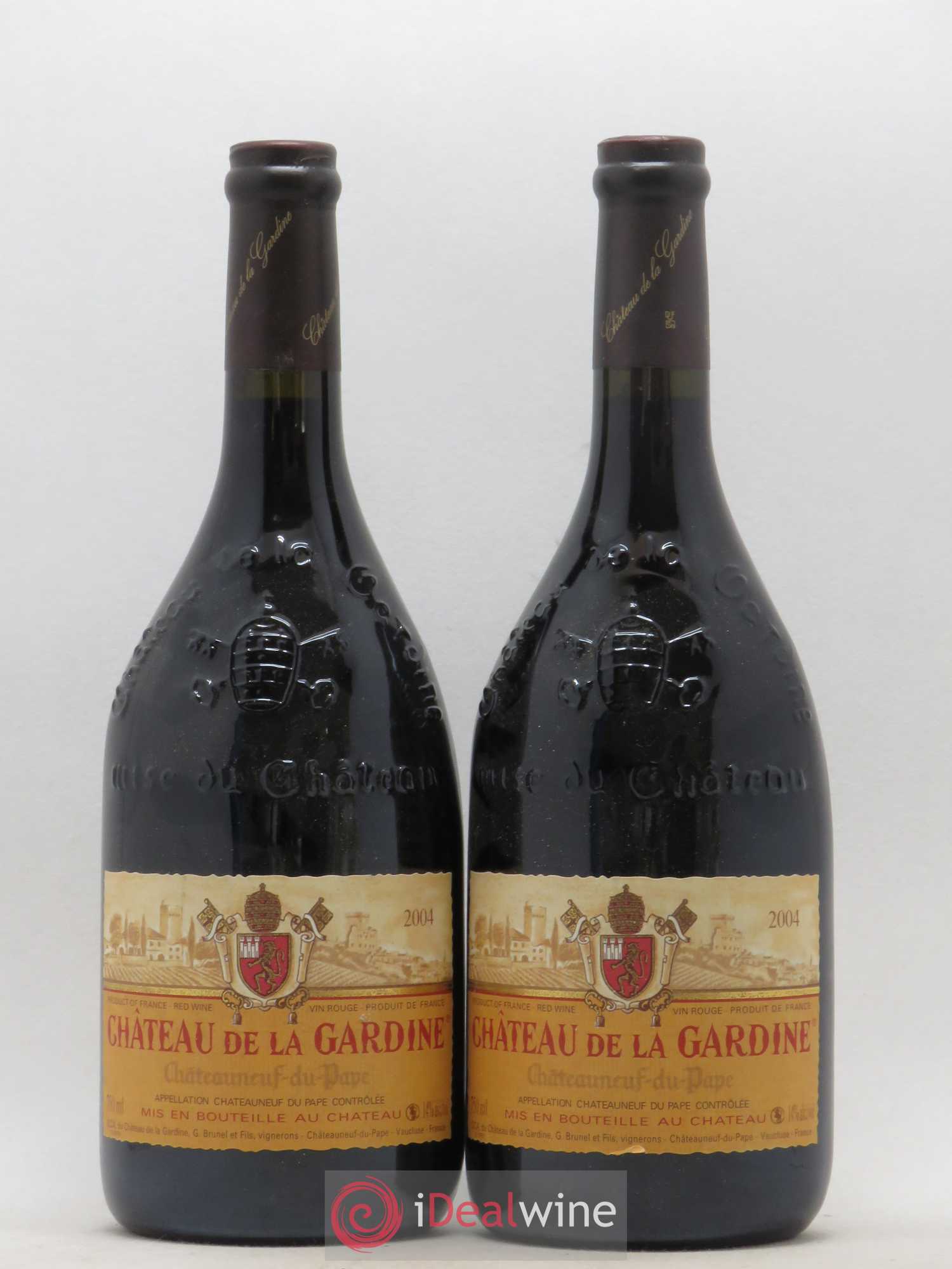 Châteauneuf-du-Pape Château de La Gardine Famille Brunel 2004 - Lot de 2 bouteilles - 0
