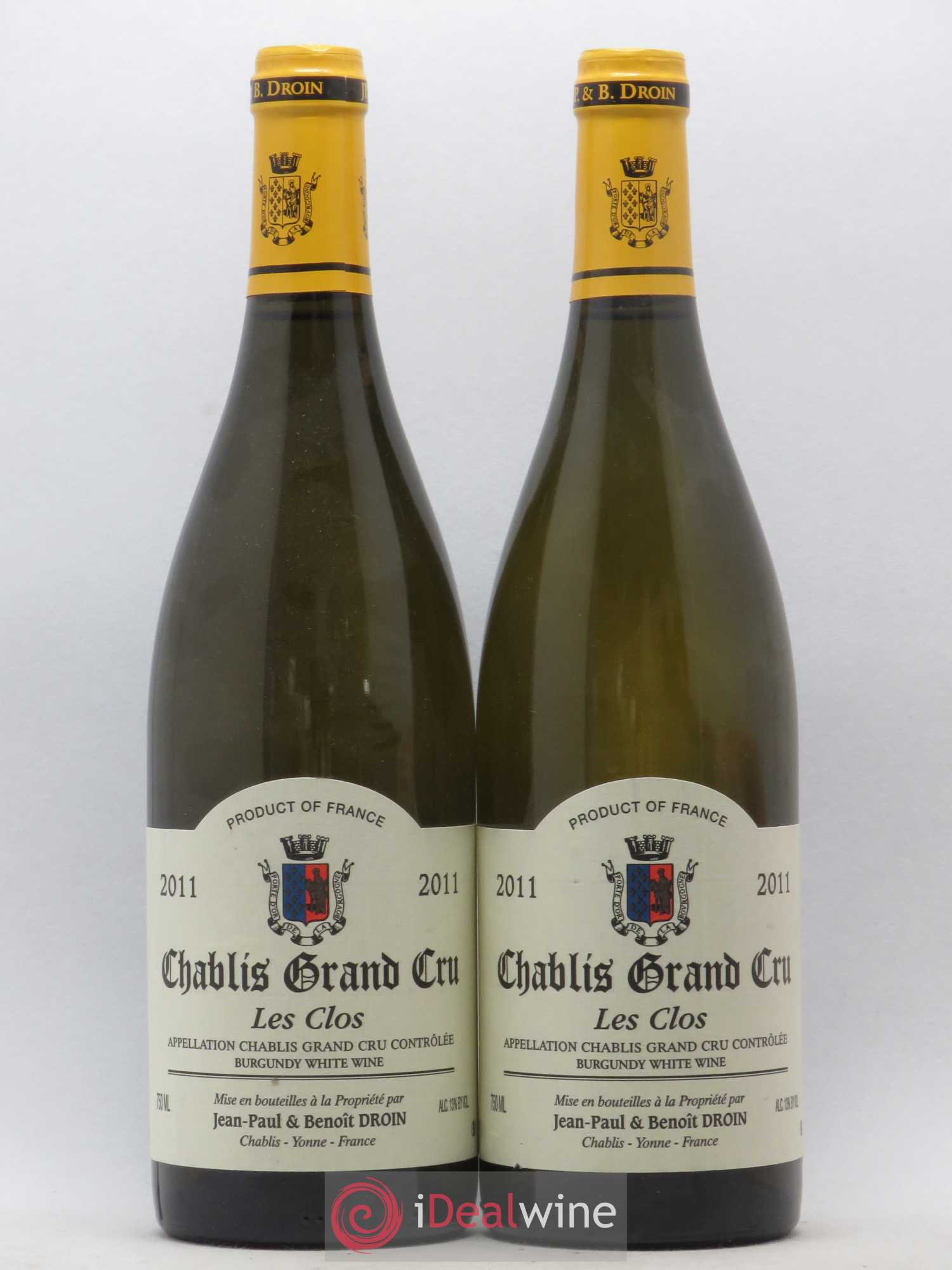 Chablis Grand Cru Les Clos Jean-Paul & Benoît Droin (Domaine) 2011 - Lot de 2 bouteilles - 0