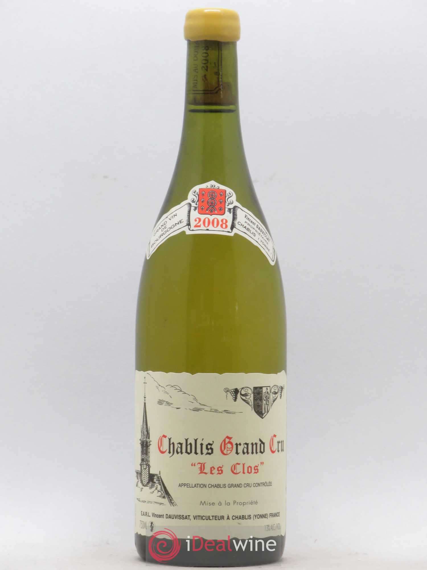 Chablis Grand Cru Les Clos Vincent Dauvissat (Domaine) 2008 - Lot de 1 bouteille - 0
