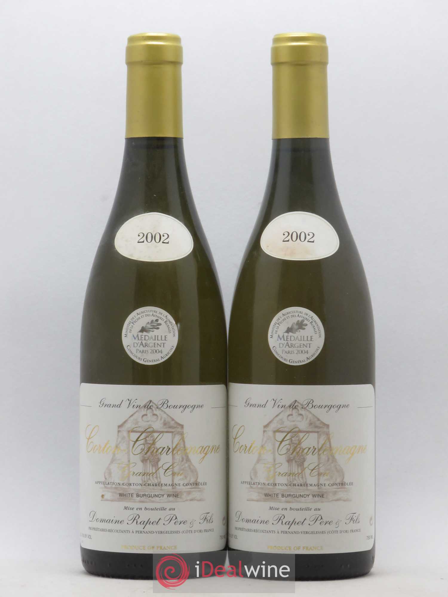 Corton-Charlemagne Grand Cru Rapet Père & Fils 2002 - Lot de 2 bouteilles - 0