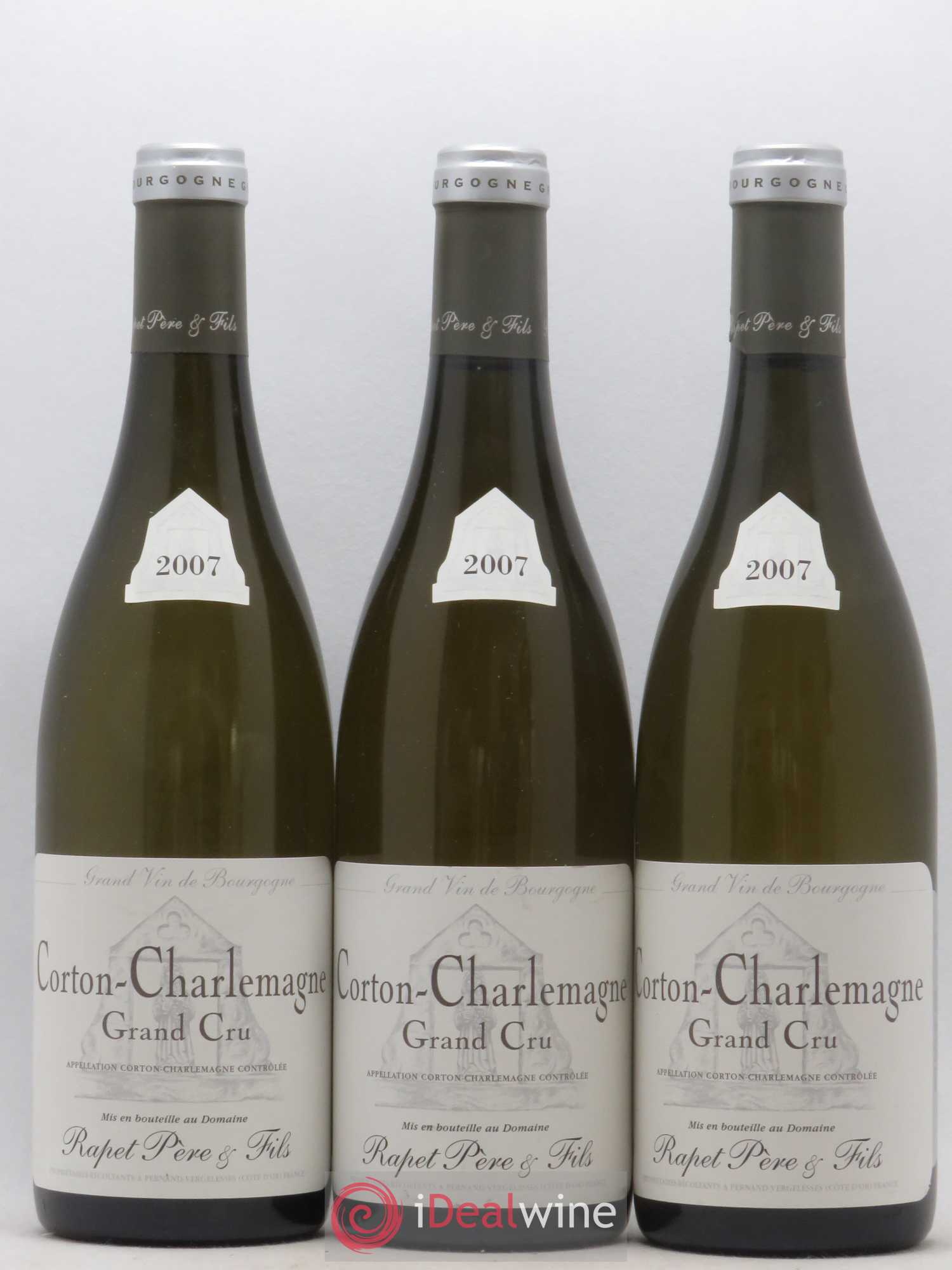 Corton-Charlemagne Grand Cru Rapet Père & Fils 2007 - Lot de 3 bouteilles - 0