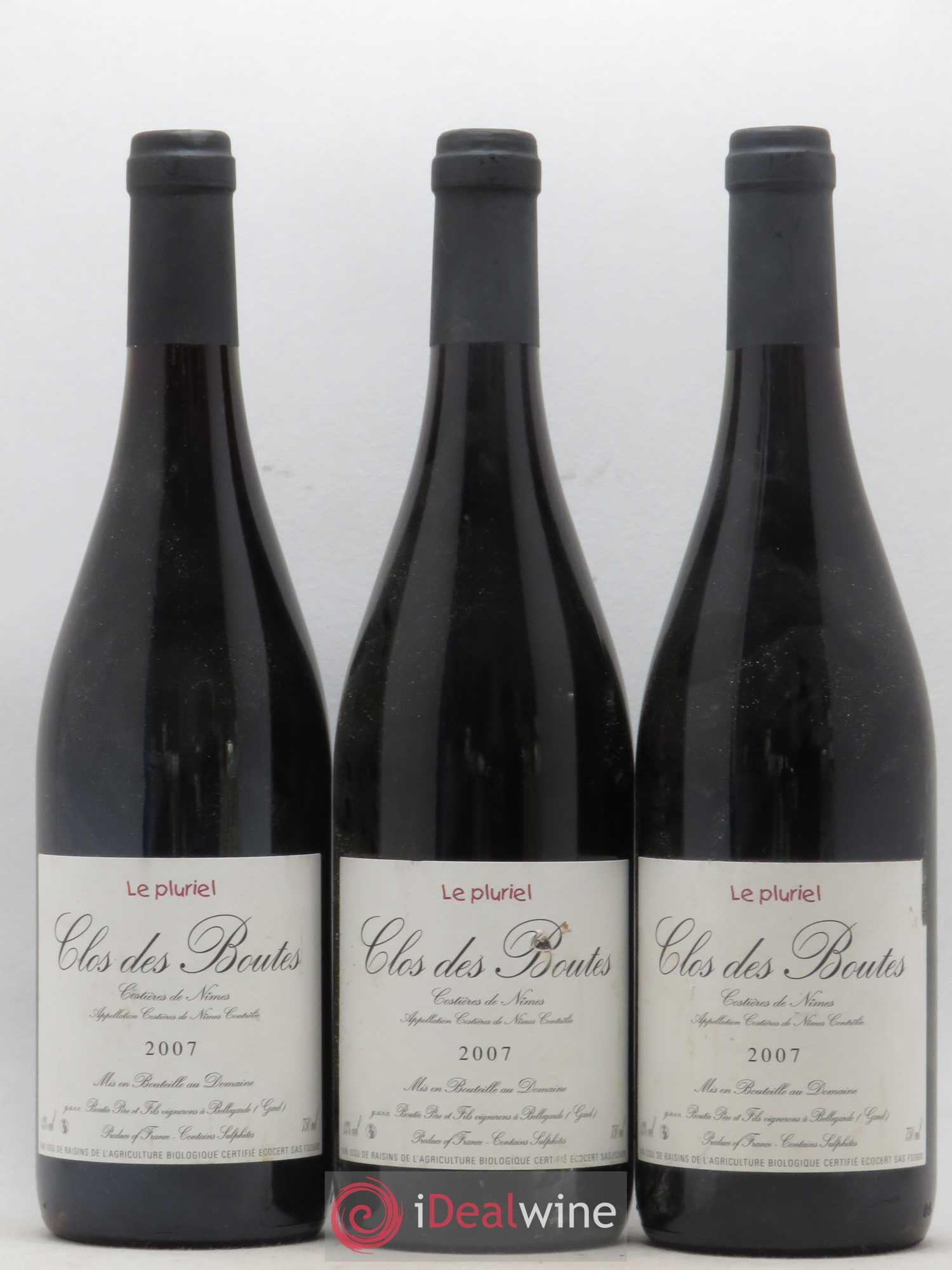 Costières de Nîmes Domaine Clos des Boutes 2007 - Posten von 3 Flaschen - 0