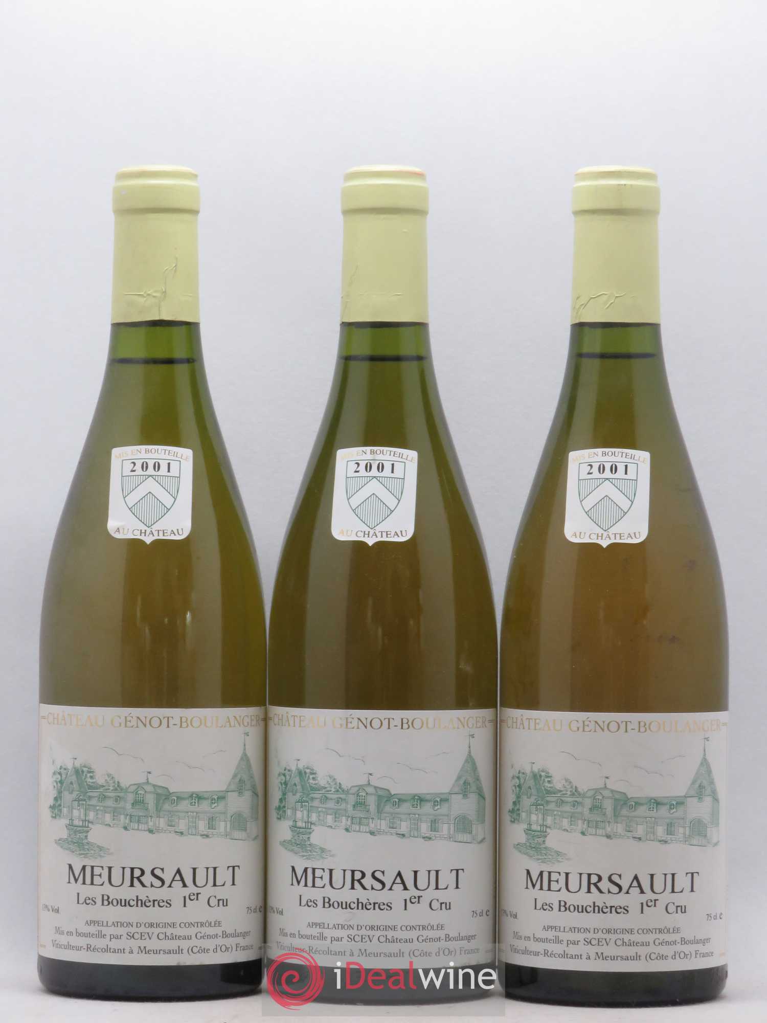 Meursault 1er Cru Les Bouchères Château Genot Boulanger 2001 - Posten von 3 Flaschen - 0