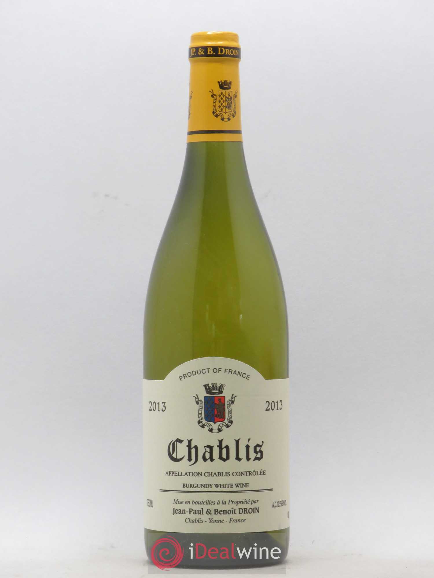 Chablis Jean-Paul & Benoît Droin (Domaine) 2013 - Lot de 1 bouteille - 0