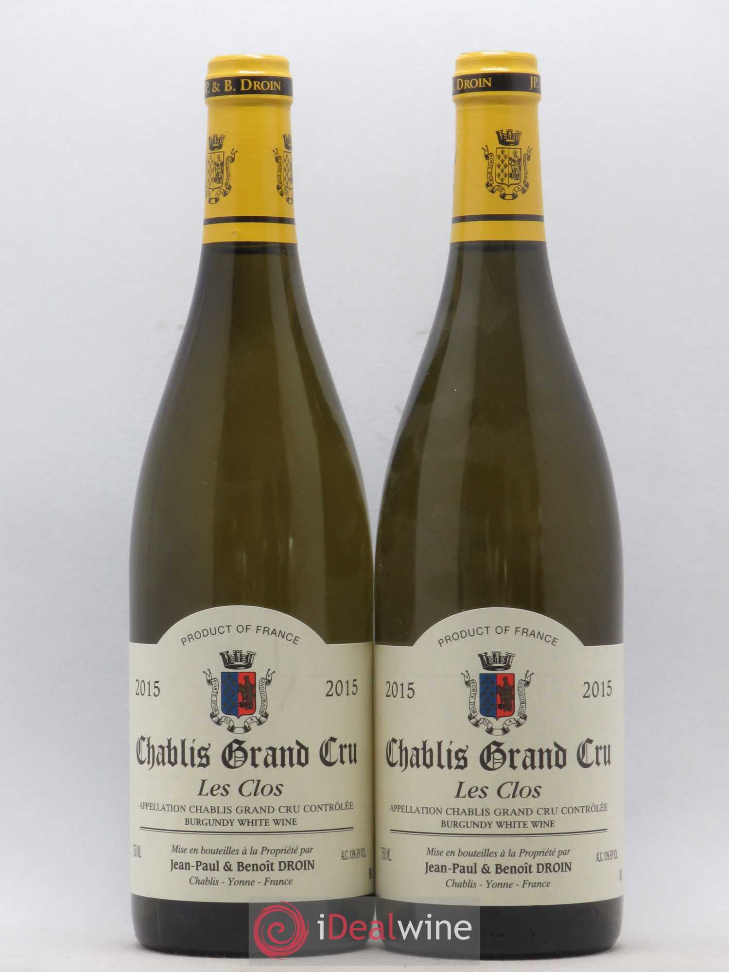 Chablis Grand Cru Les Clos Jean-Paul & Benoît Droin (Domaine) 2015 - Lot de 2 bouteilles - 0