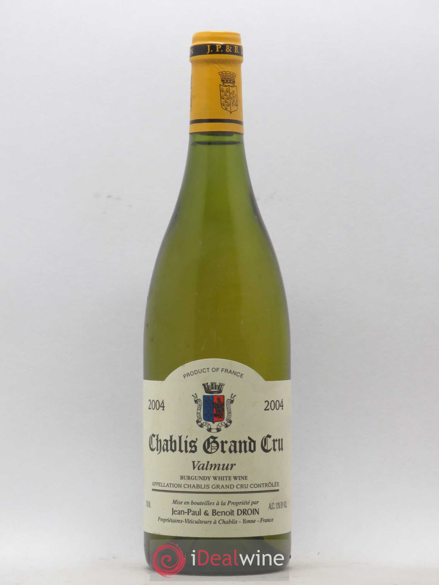 Chablis Grand Cru Valmur Jean-Paul & Benoît Droin (Domaine) 2004 - Lot de 1 bouteille - 0