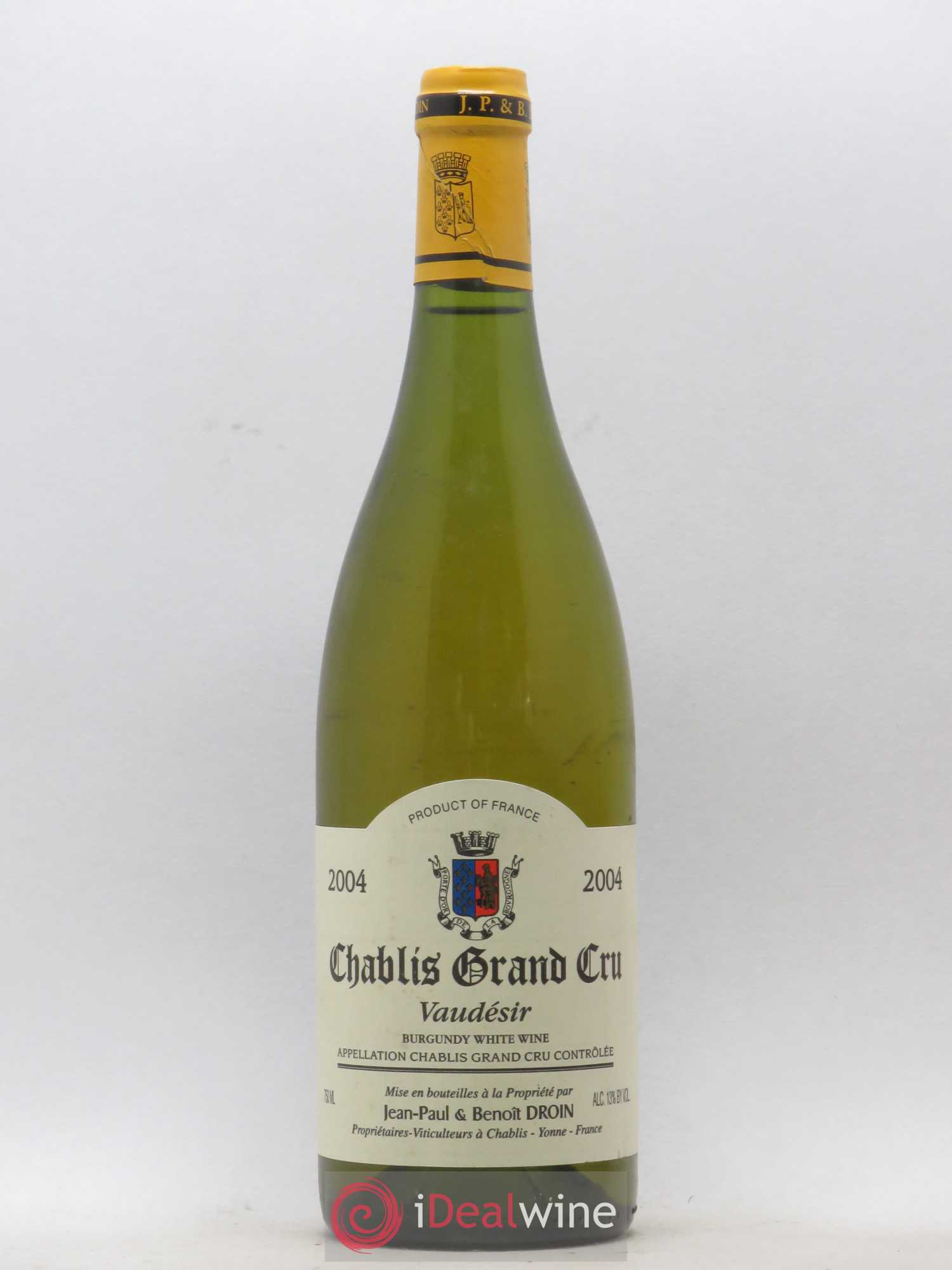 Chablis Grand Cru Vaudésir Jean-Paul & Benoît Droin (Domaine) 2004 - Lot de 1 bouteille - 0