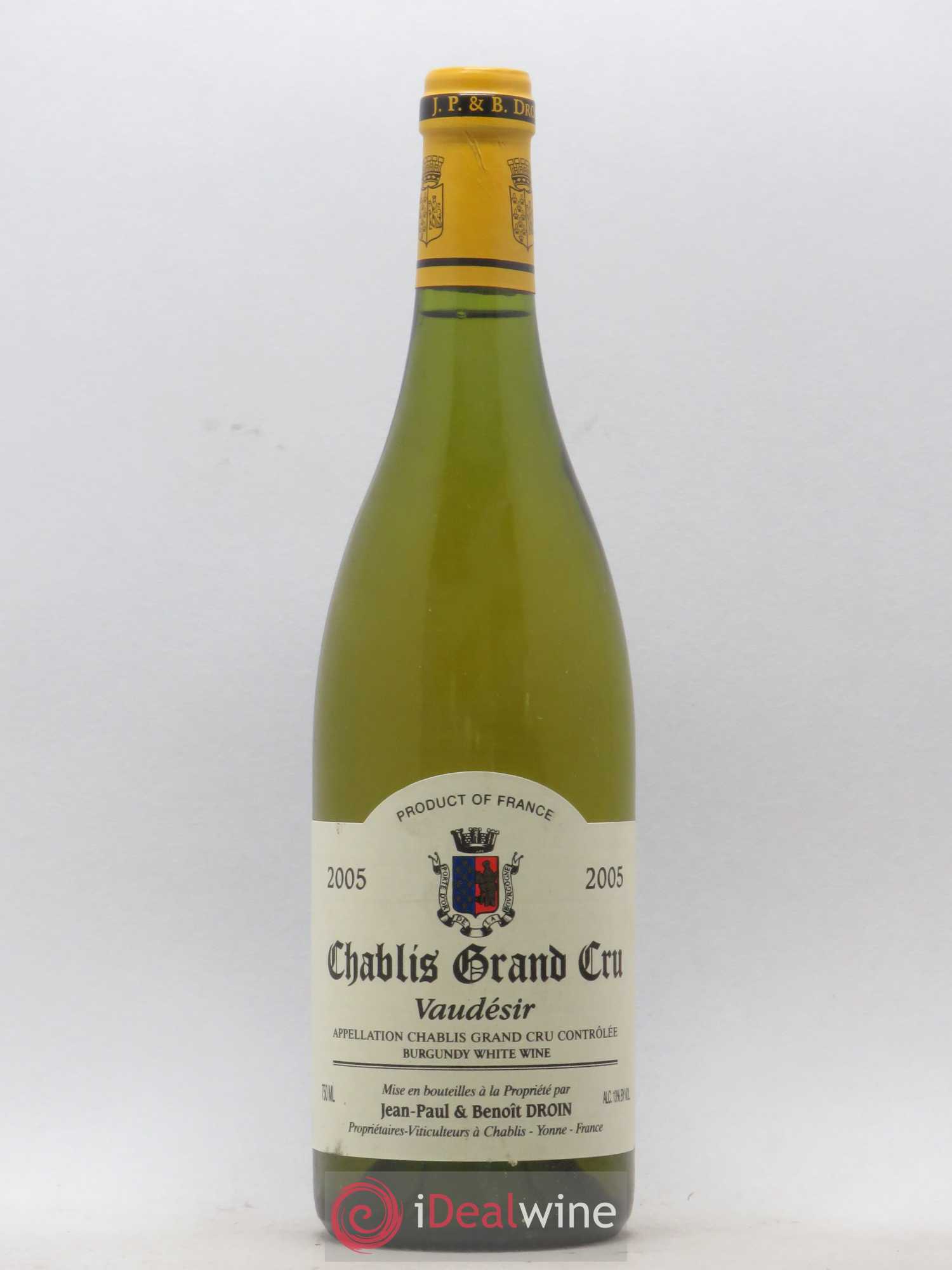 Chablis Grand Cru Vaudésir Jean-Paul & Benoît Droin (Domaine) 2005 - Lot de 1 bouteille - 0