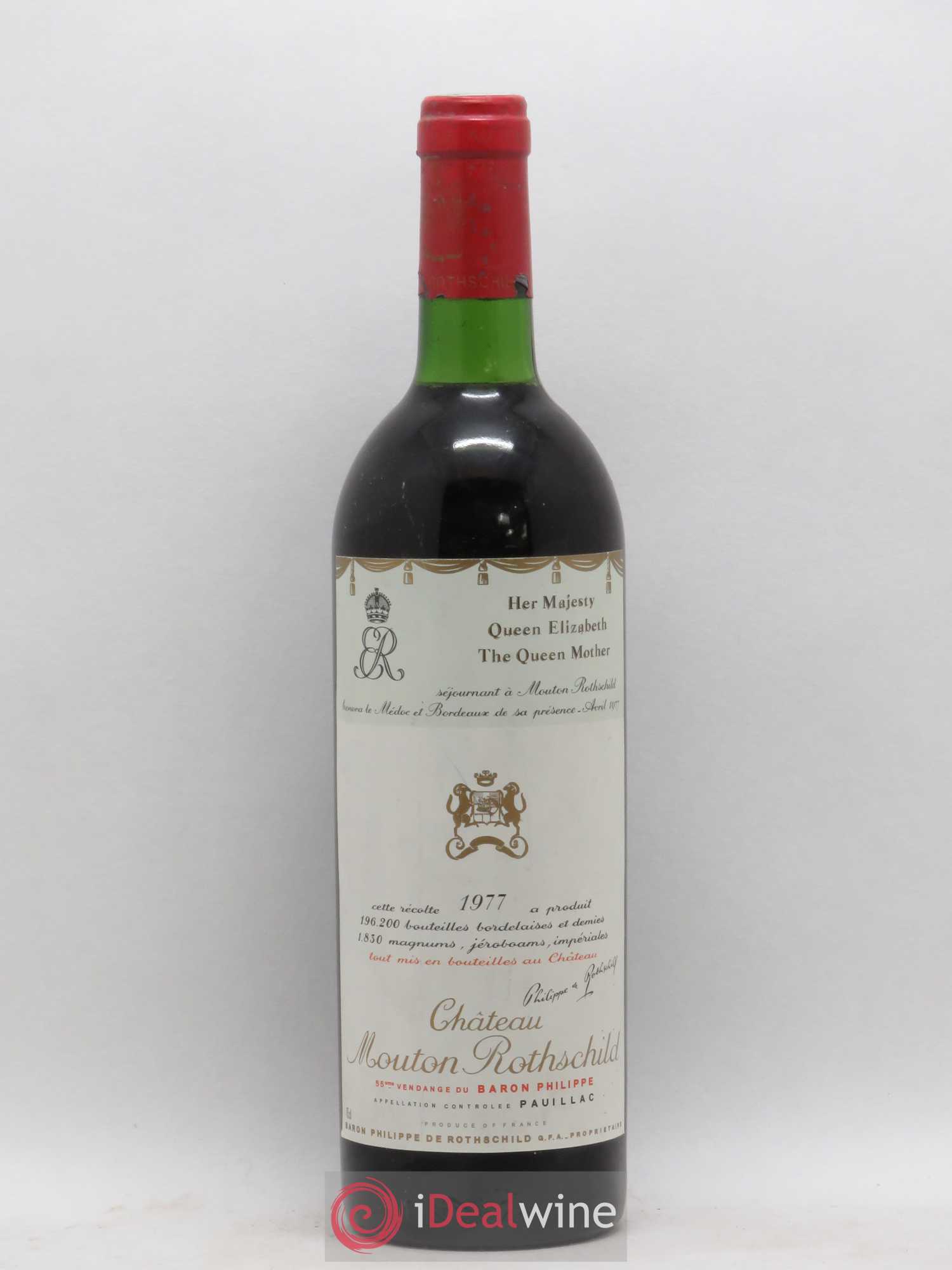 Château Mouton Rothschild 1er Grand Cru Classé 1977 - Lot de 1 bouteille - 0