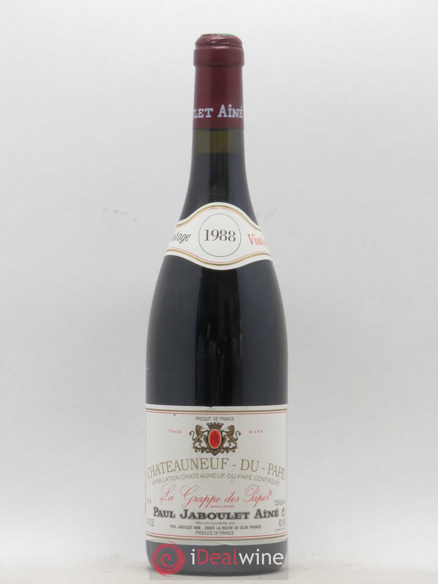 Châteauneuf-du-Pape Grappe des Papes Jaboulet 1988 - Posten von 1 Flasche - 0