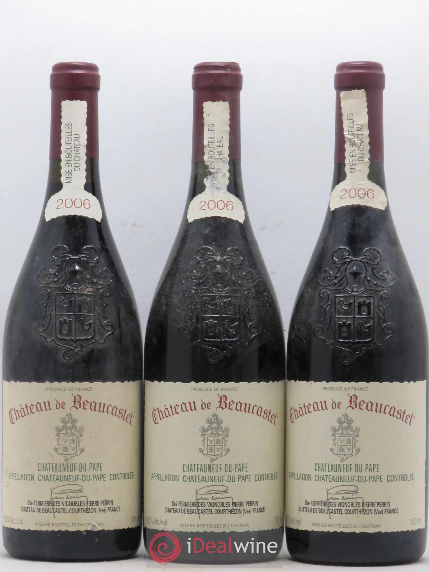 Châteauneuf-du-Pape Château de Beaucastel Famille Perrin 2006 - Lot de 3 bouteilles - 0
