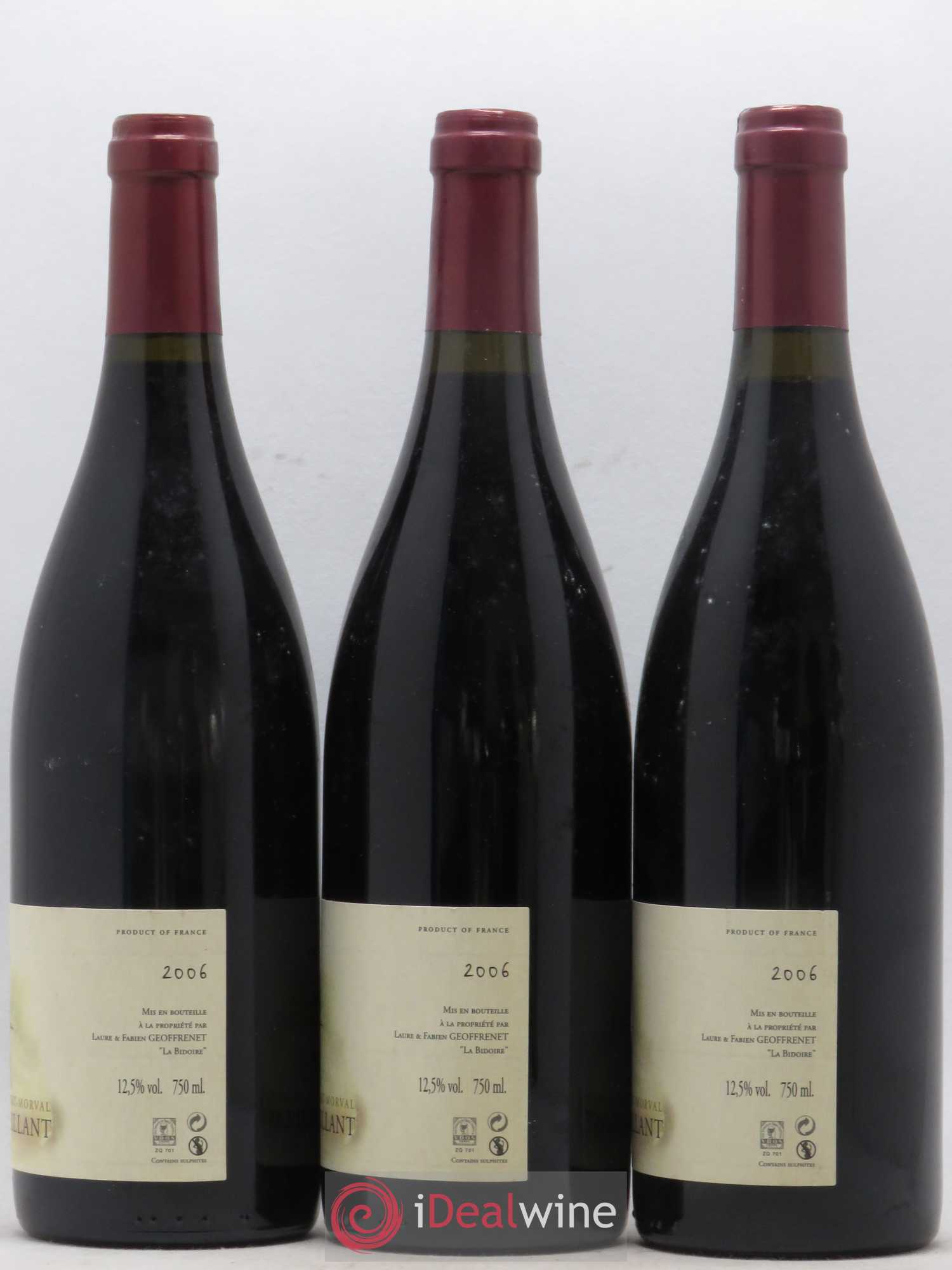 Vin de France Châteaumeillant Cuvée Jeanne Vieilles vignes Domaine Geoffrenet Morval 2006 - Lot of 3 bottles - 1