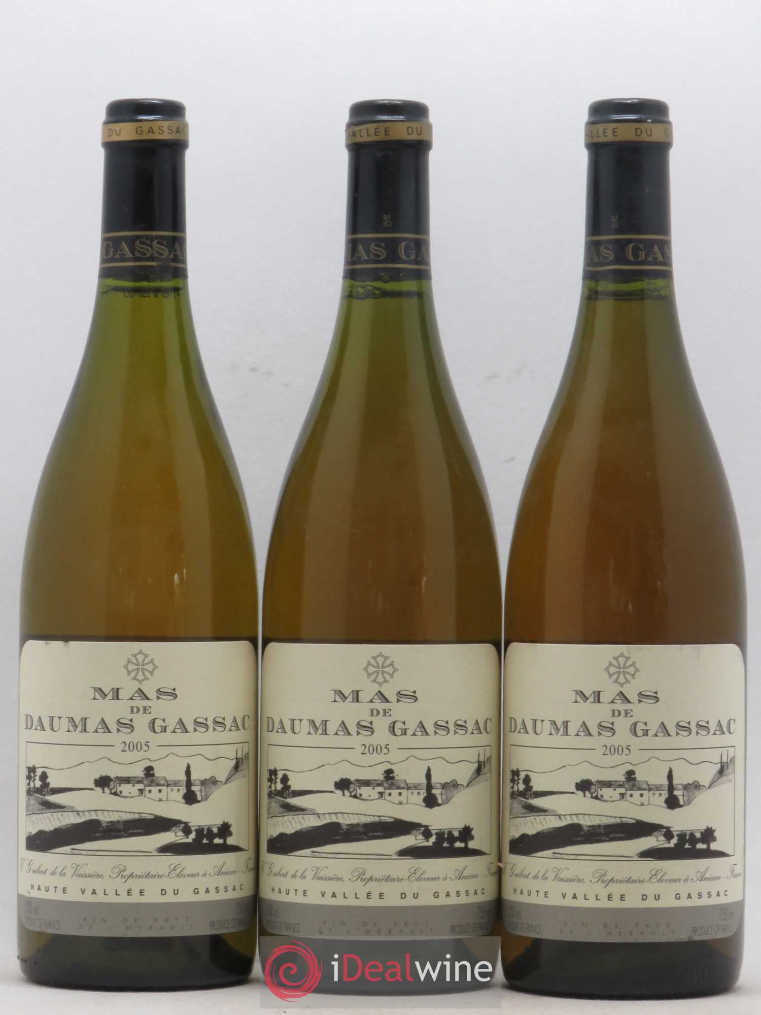 Saint-Guilhem-le-Désert - Cité d'Aniane Mas Daumas Gassac Famille Guibert de La Vaissière 2005 - Lot de 3 bouteilles - 0