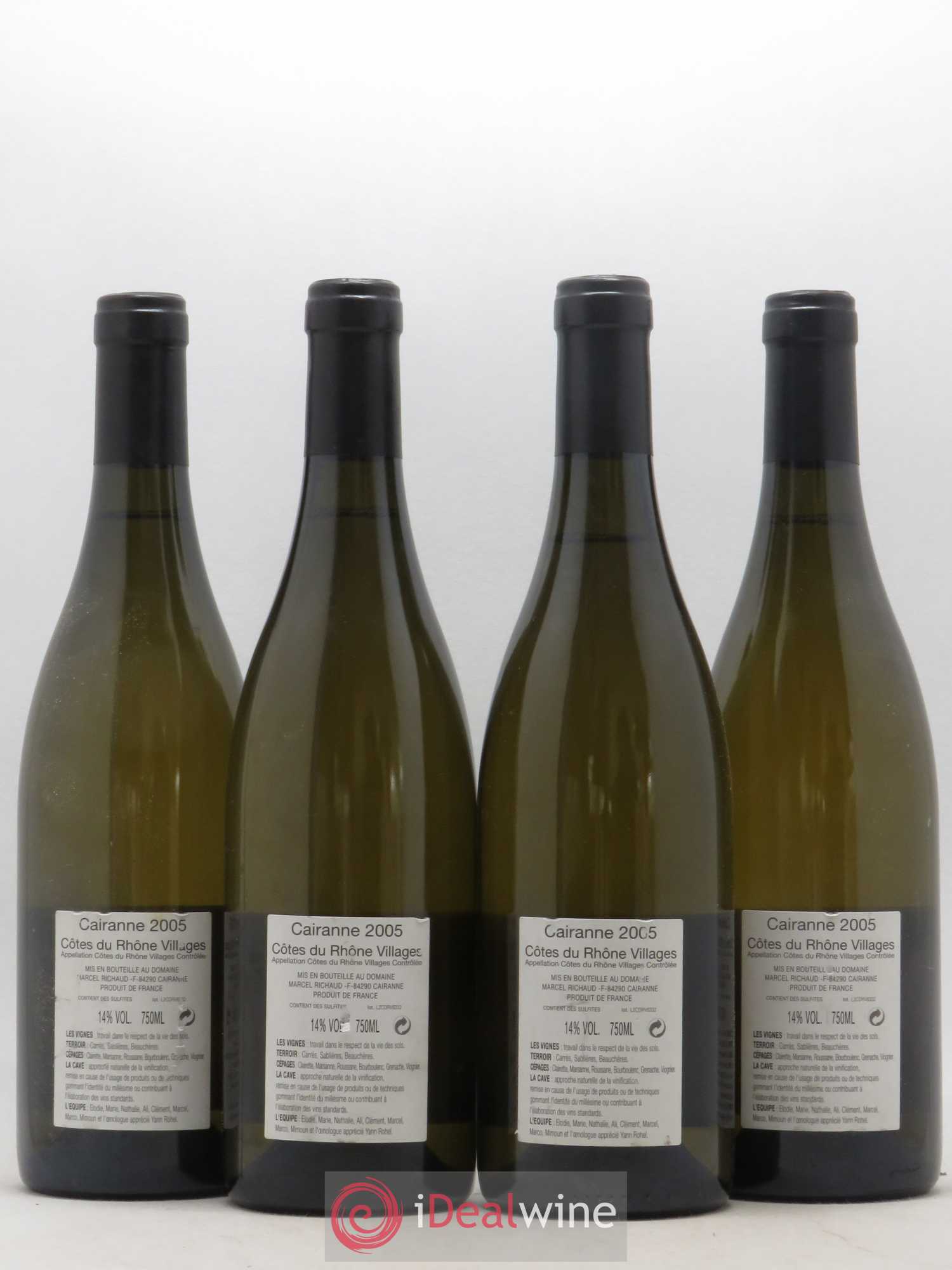 Cairanne Marcel Richaud 2005 - Lot de 4 bouteilles - 1