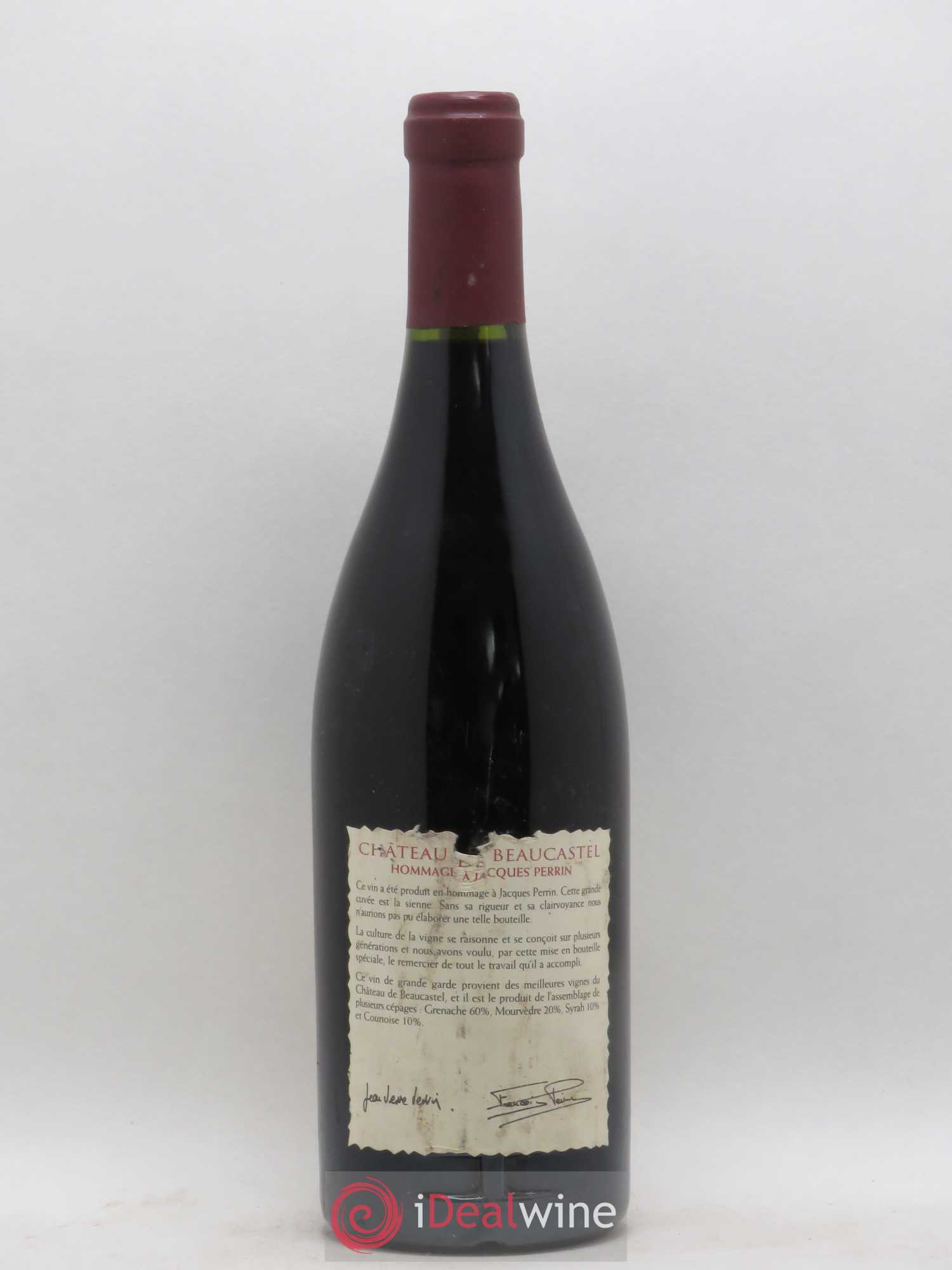 Châteauneuf-du-Pape Château de Beaucastel Hommage à Jacques Perrin Famille Perrin 1995 - Lot de 1 bouteille - 1