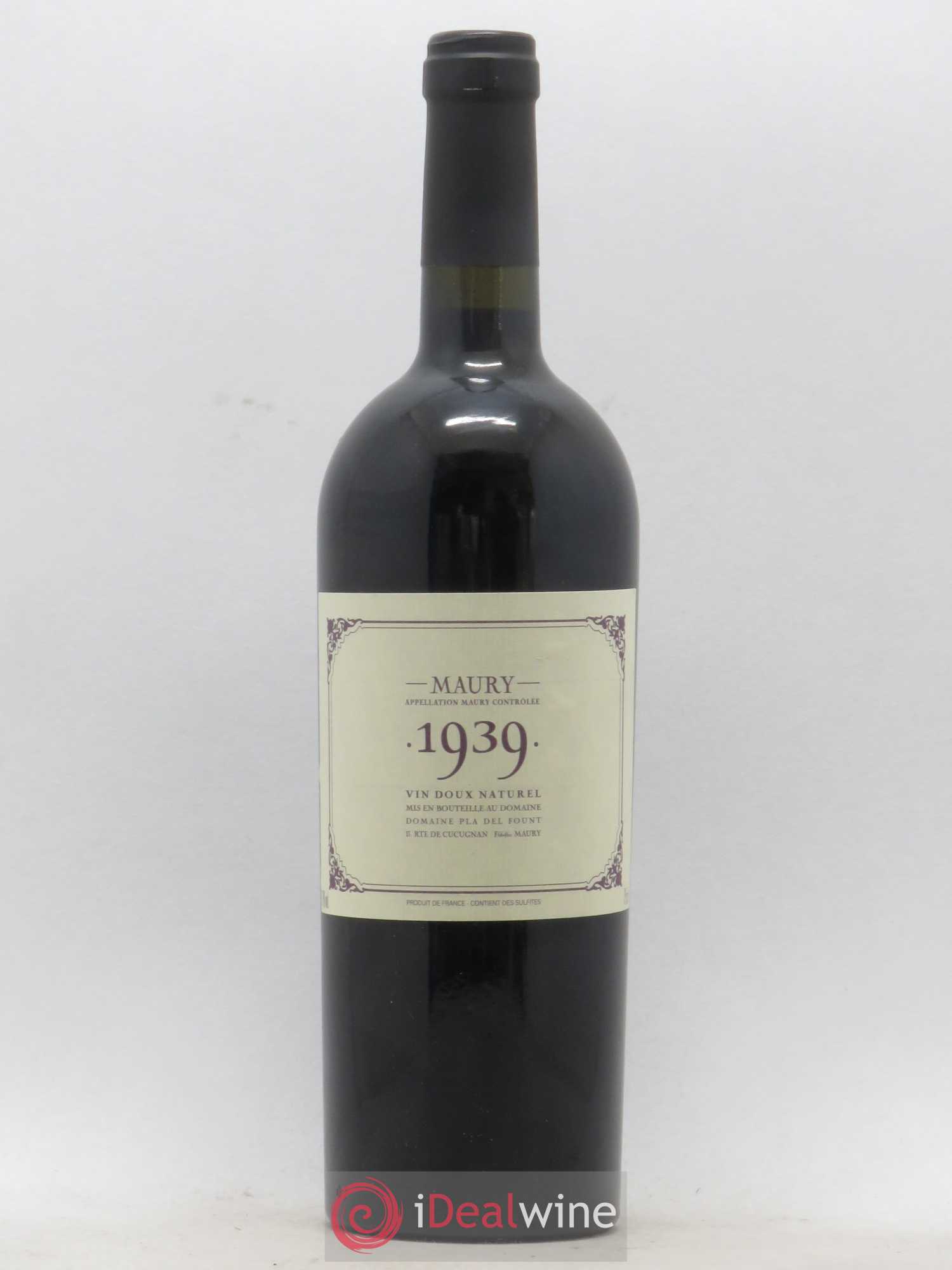 Maury Pla del Fount (Domaine) 1939 - Lot de 1 bouteille - 0