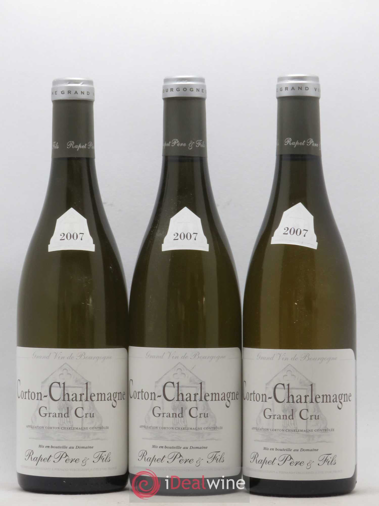 Corton-Charlemagne Grand Cru Rapet Père & Fils 2007 - Lot de 3 bouteilles - 0