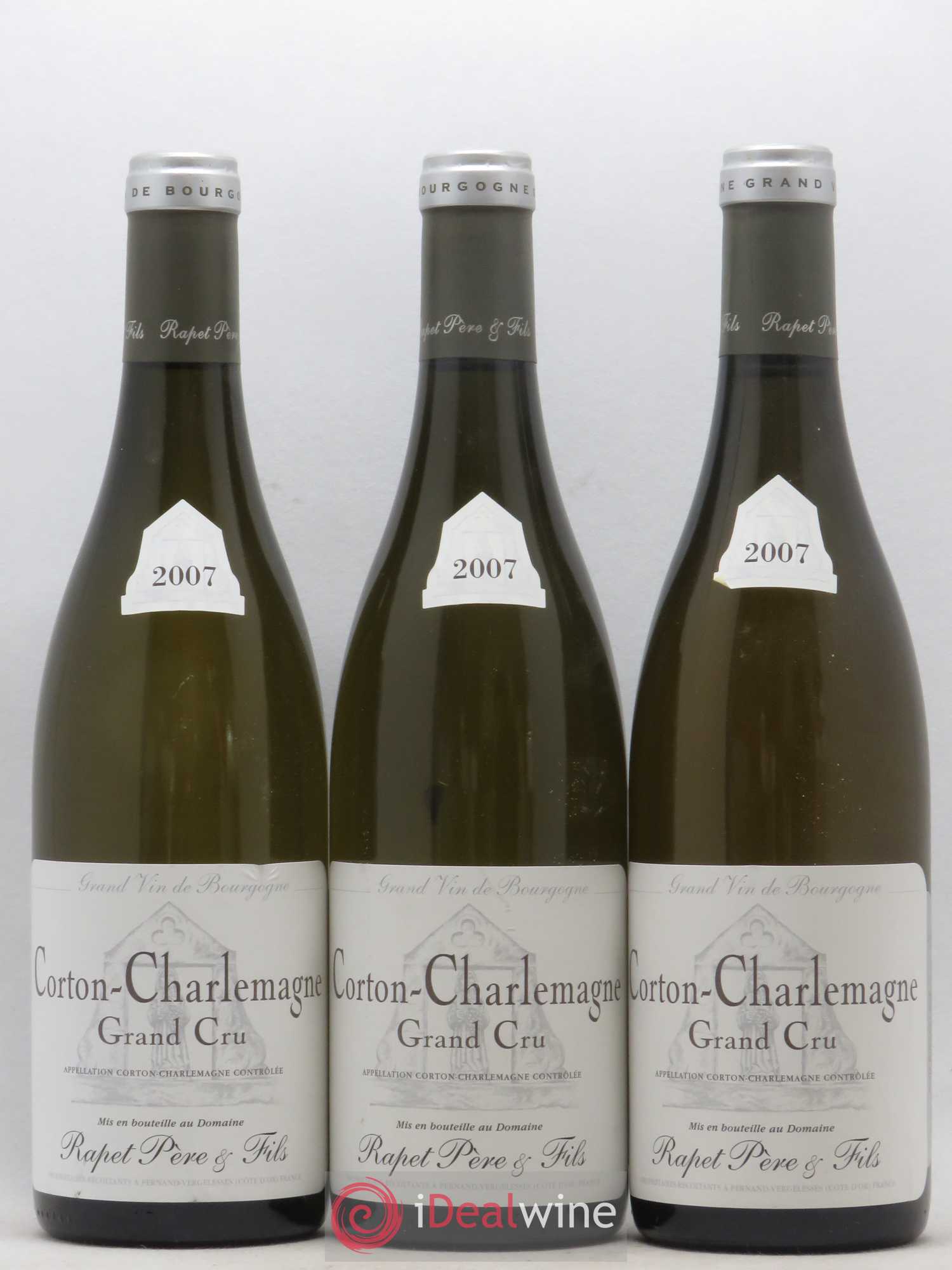 Corton-Charlemagne Grand Cru Rapet Père & Fils 2007 - Lot de 3 bouteilles - 0