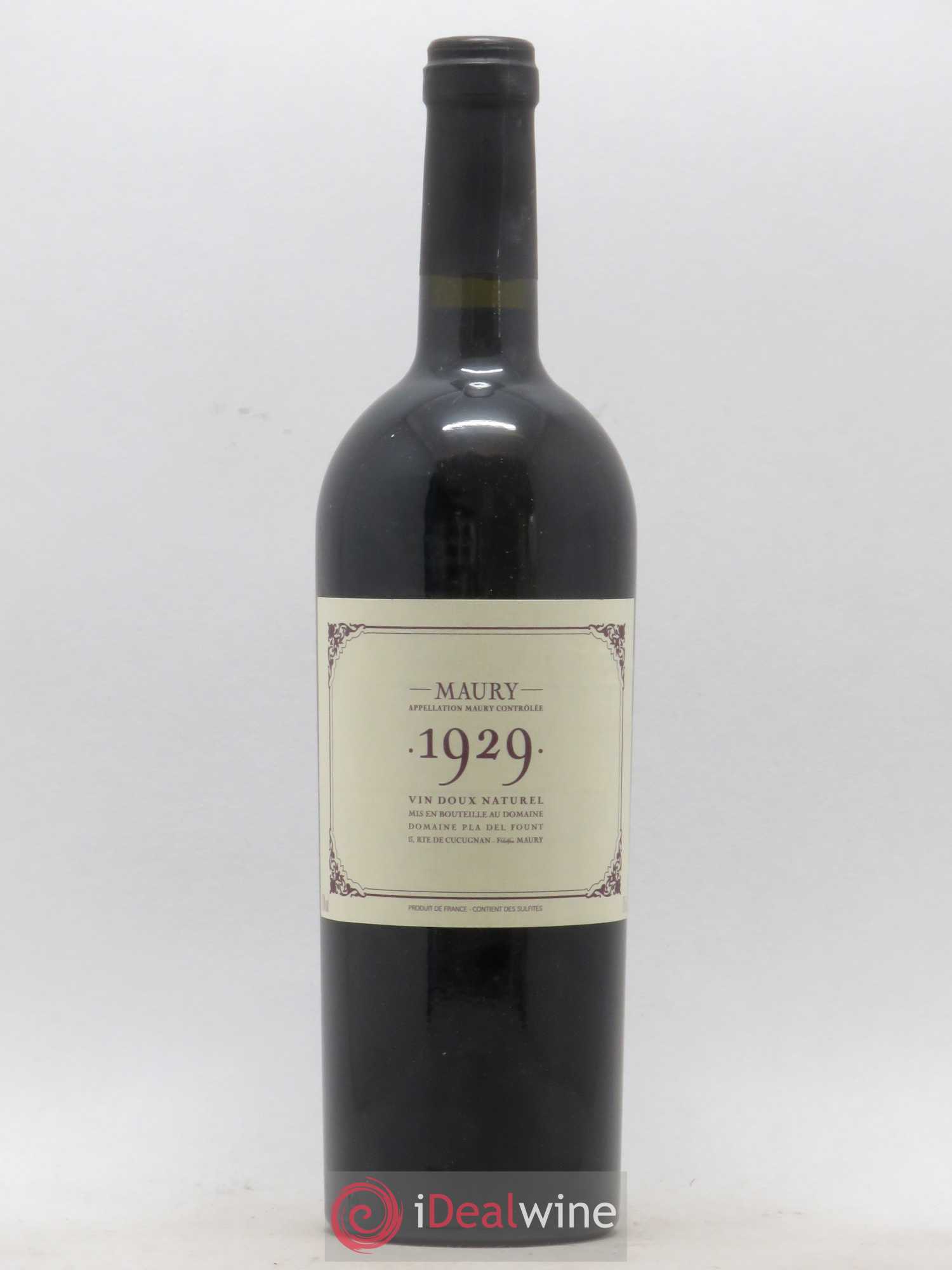 Maury Pla del Fount (Domaine) 1929 - Lot de 1 bouteille - 0