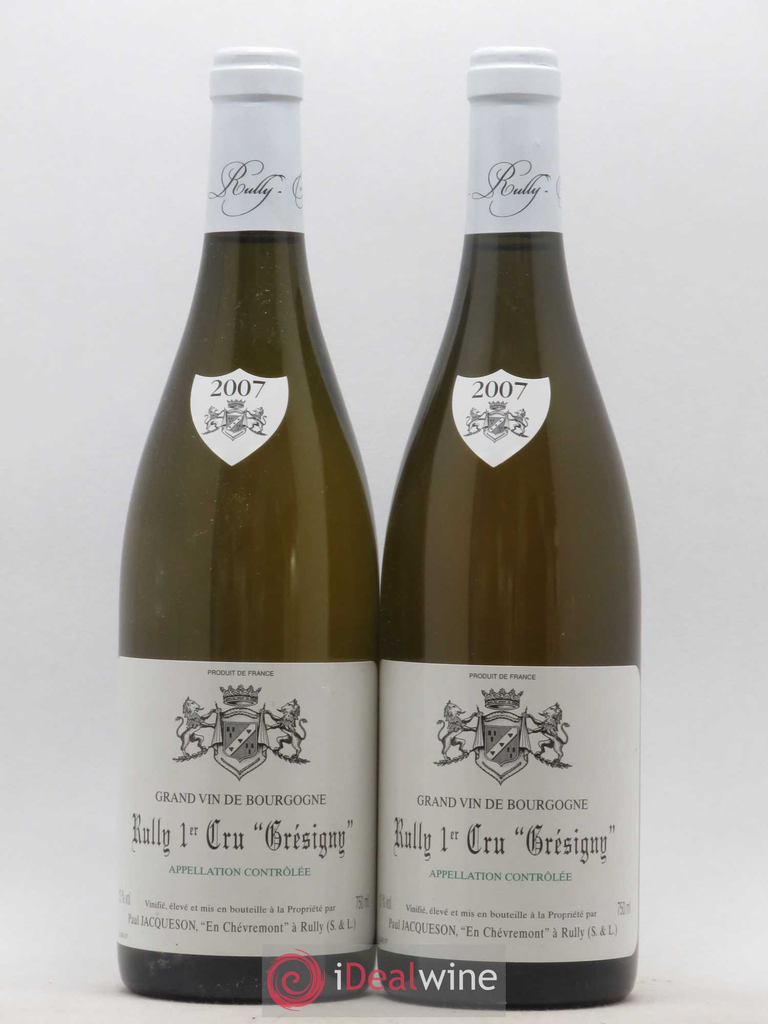 Rully 1er Cru Grésigny Paul & Marie Jacqueson 2007 - Lot de 2 bouteilles - 0