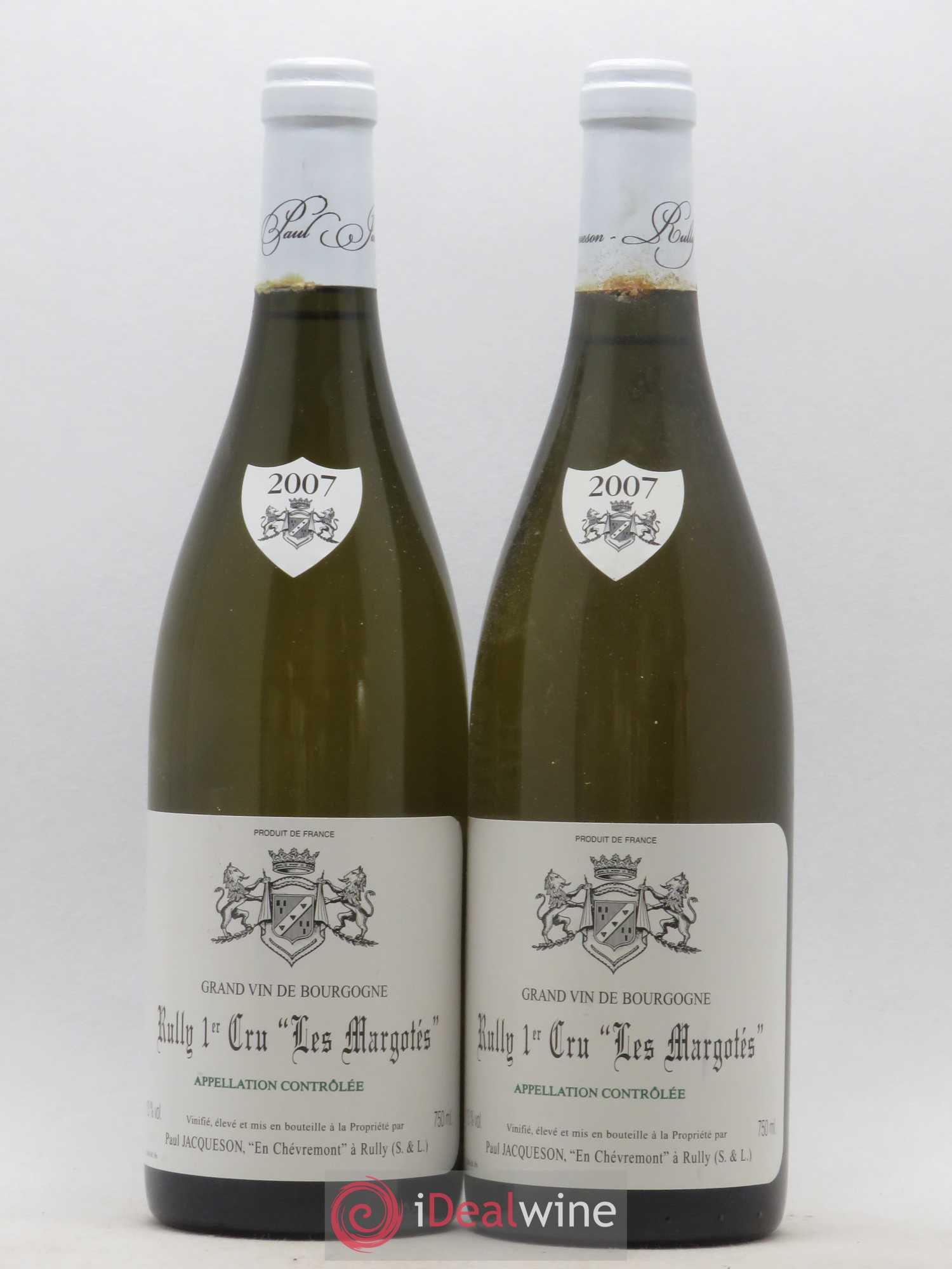 Rully 1er Cru Margotés Paul & Marie Jacqueson 2007 - Lot de 2 bouteilles - 0