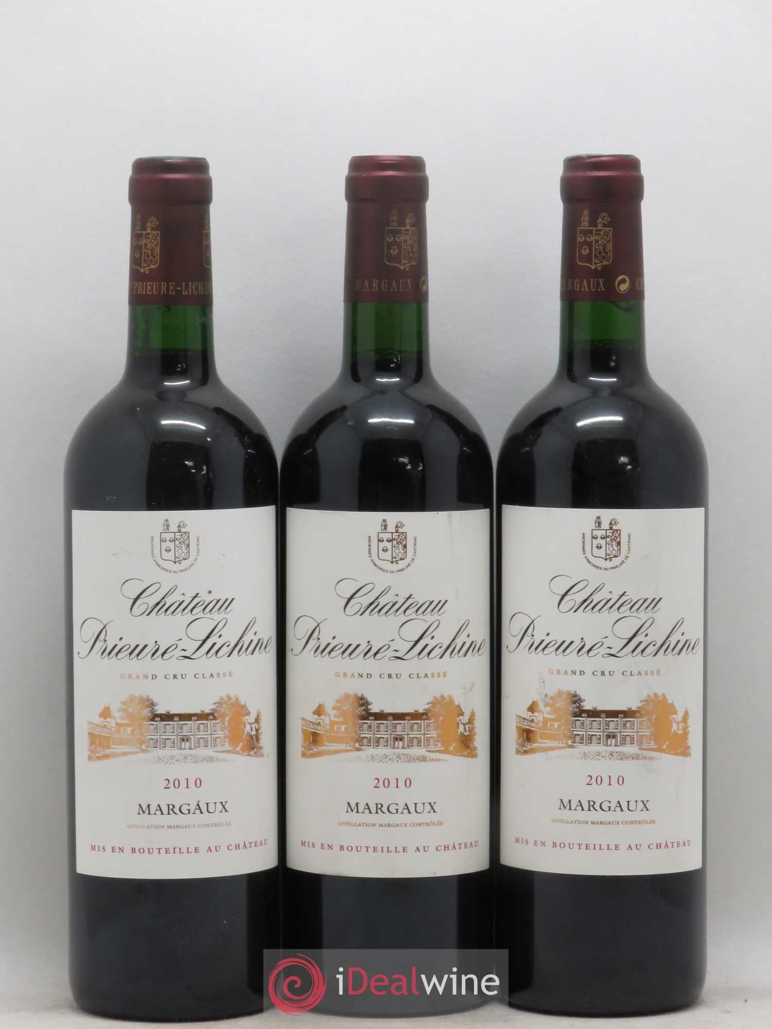 Château Prieuré Lichine 4ème Grand Cru Classé 2010 - Lot de 3 bouteilles - 0