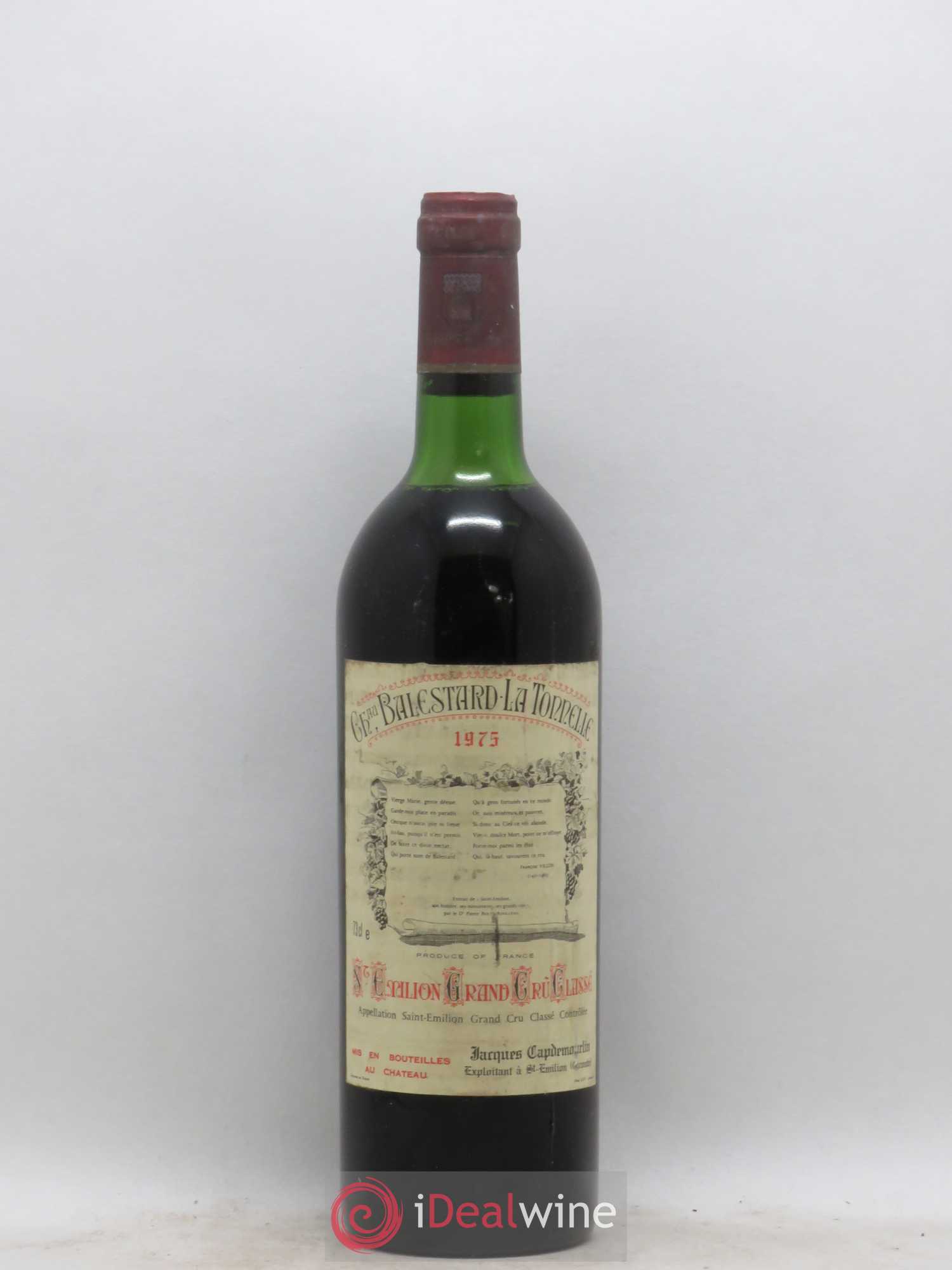 Château Balestard la Tonnelle Grand Cru Classé 1975 - Lot de 1 bouteille - 0
