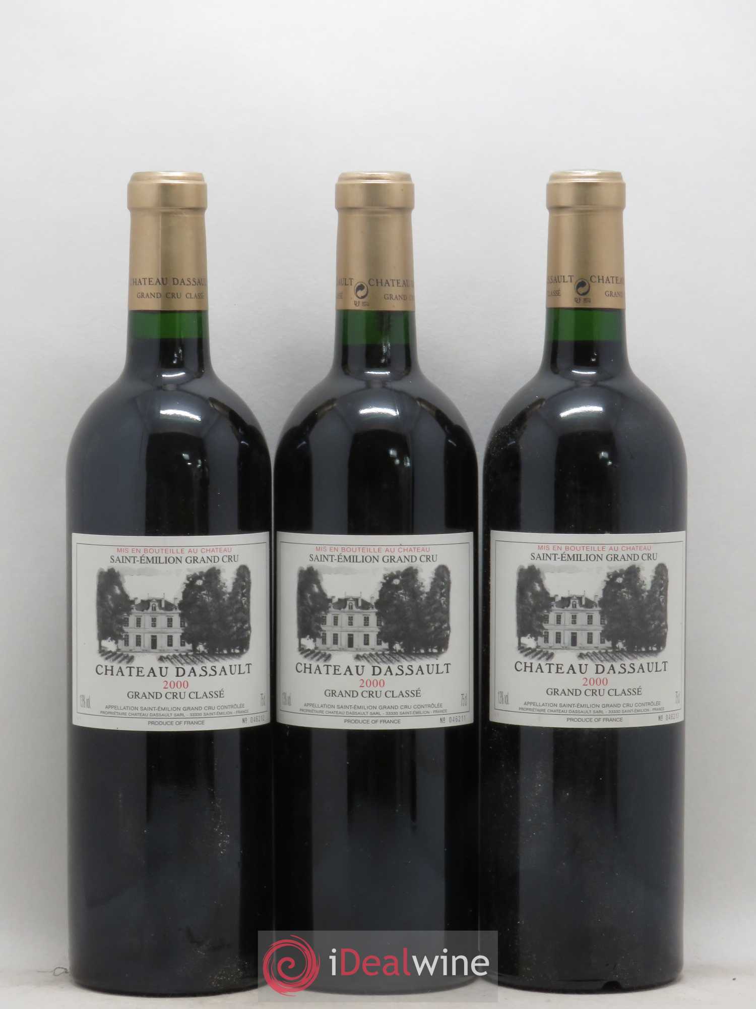 Château Dassault Grand Cru Classé 2000 - Lot de 3 bouteilles - 0