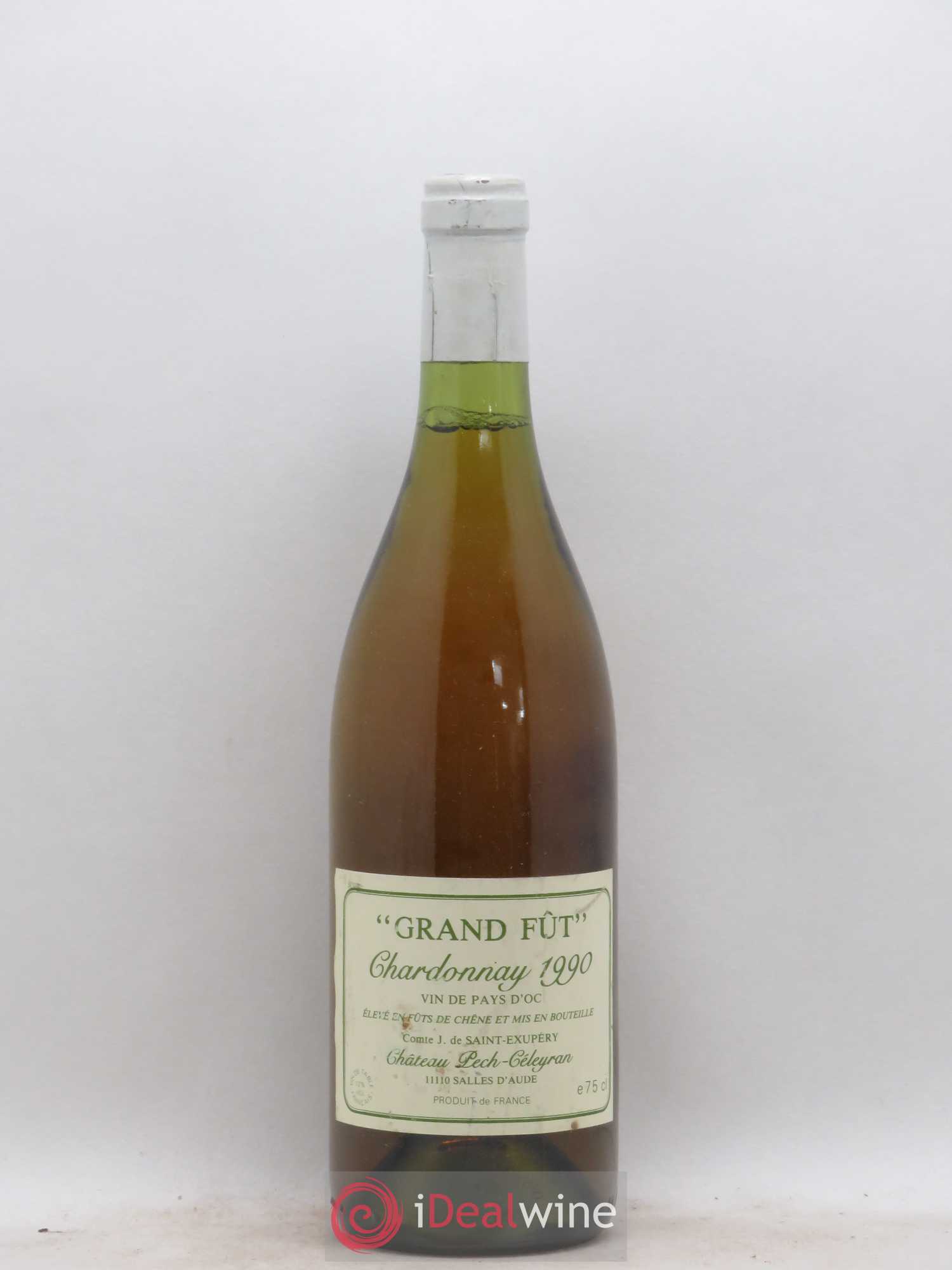 Pays d'Oc Chardonnay Grand Fût Château Pech-Celeyran 1990 - Posten von 1 Flasche - 0