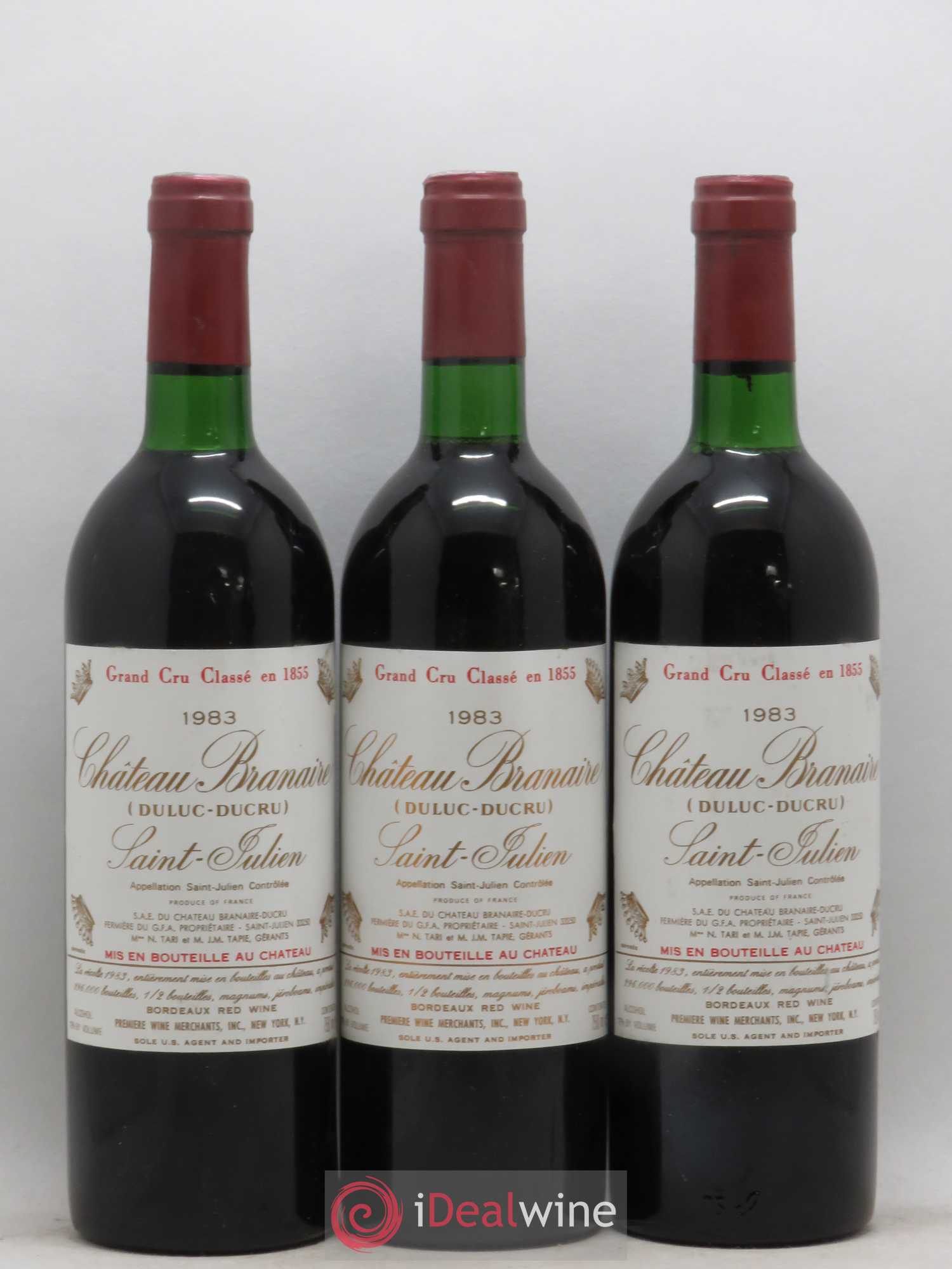 Château Branaire Ducru 4ème Grand Cru Classé 1983 - Lot de 3 bouteilles - 0