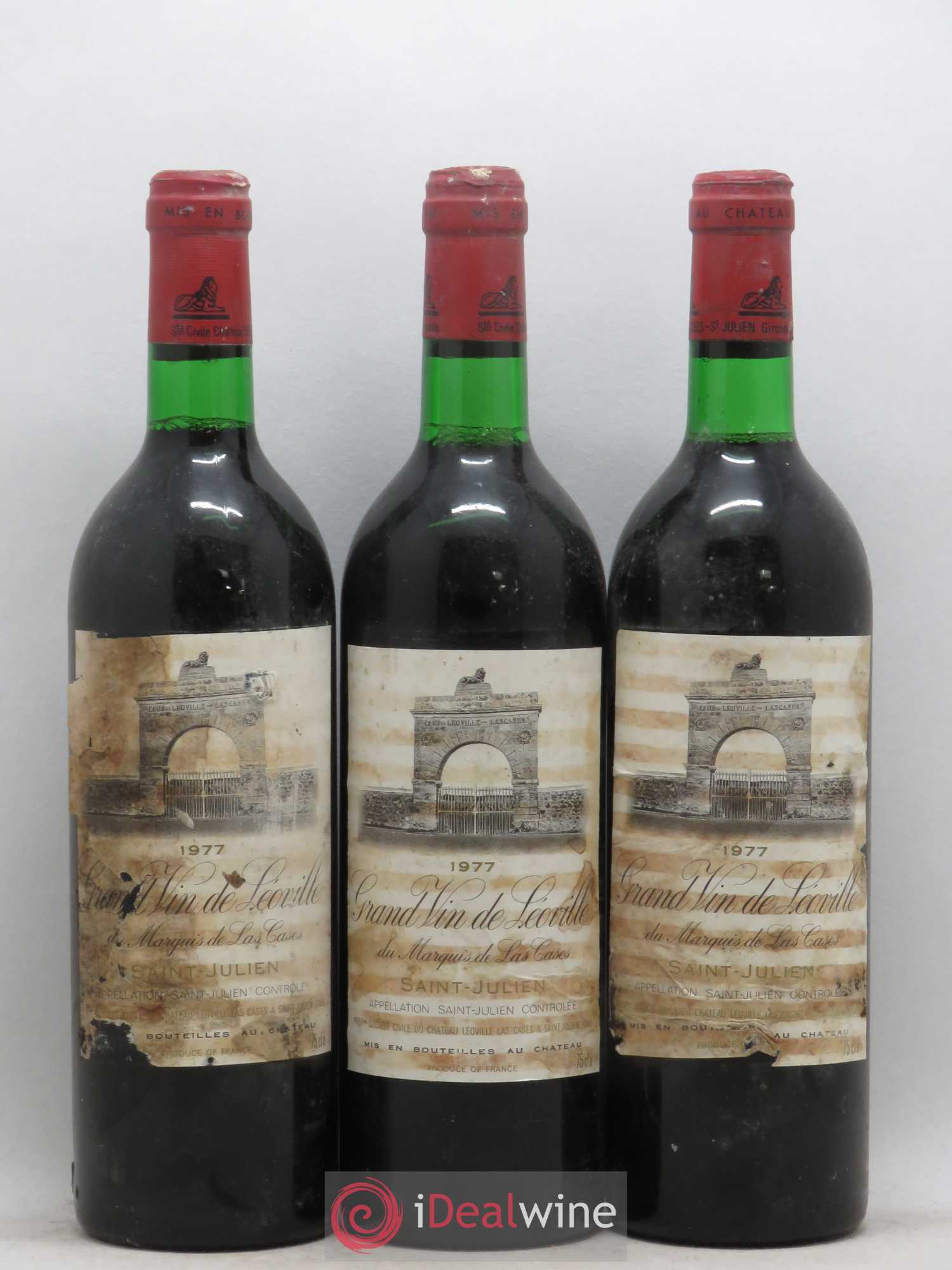 Château Léoville Las Cases 2ème Grand Cru Classé 1977 - Lot de 3 bouteilles - 0