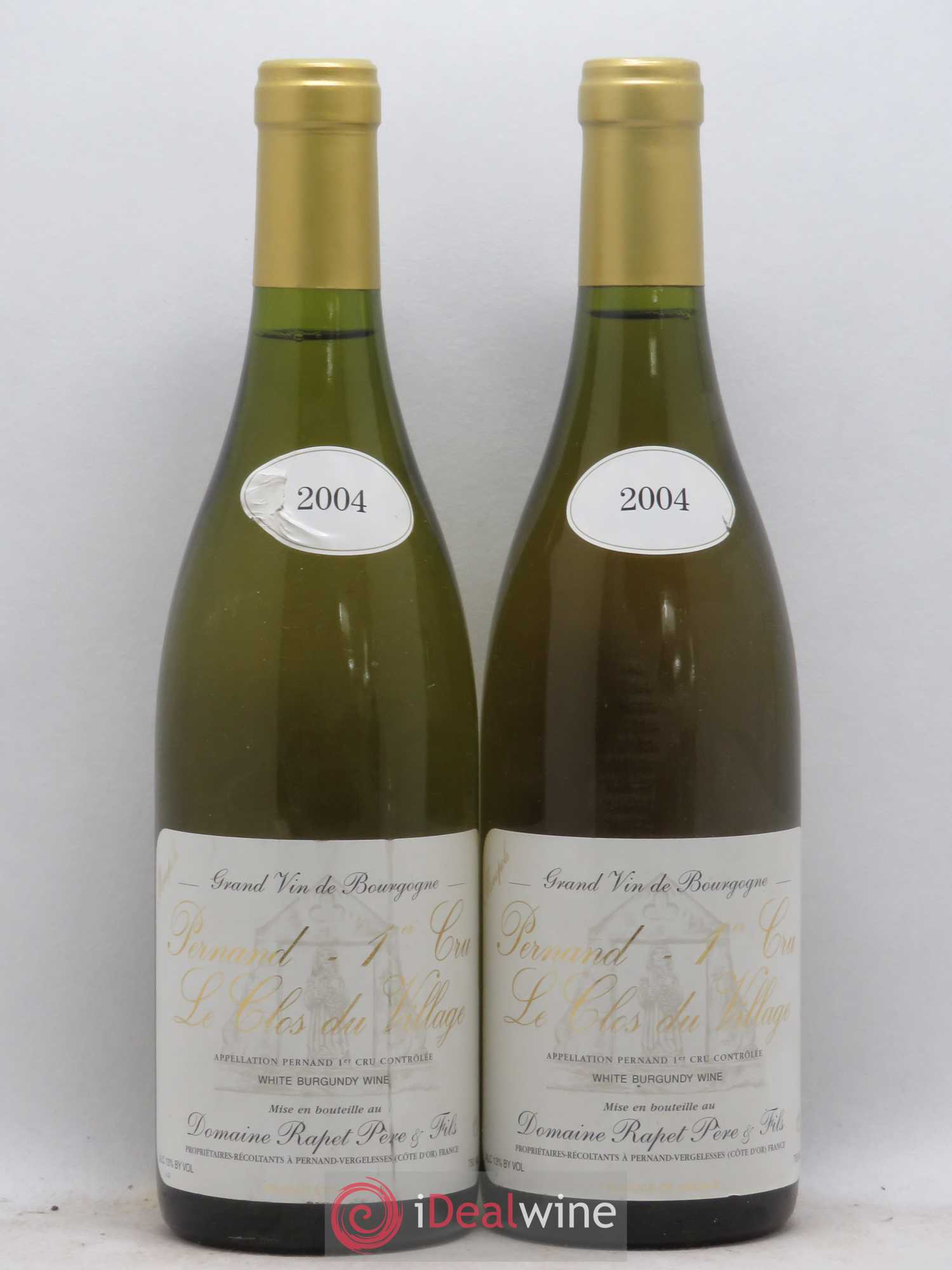 Pernand-Vergelesses 1er Cru Clos du Village Domaine Vincent Rapet 2004 - Posten von 2 Flaschen - 0