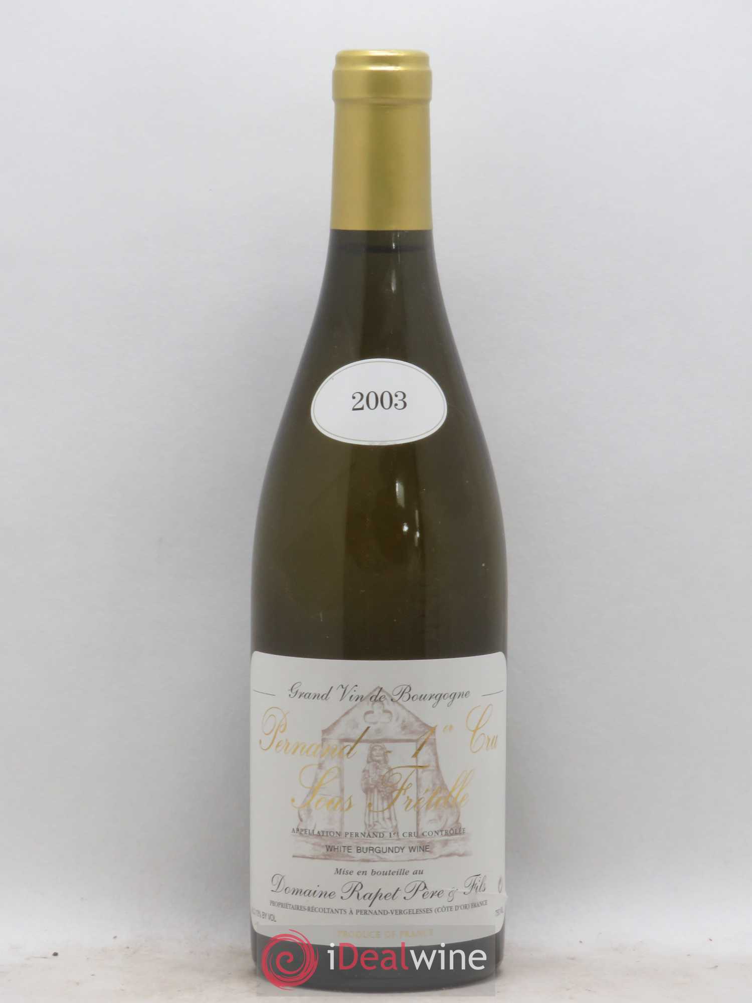 Pernand-Vergelesses 1er Cru Sous Fretille Domaine Vincent Rapet 2003 - Posten von 1 Flasche - 0