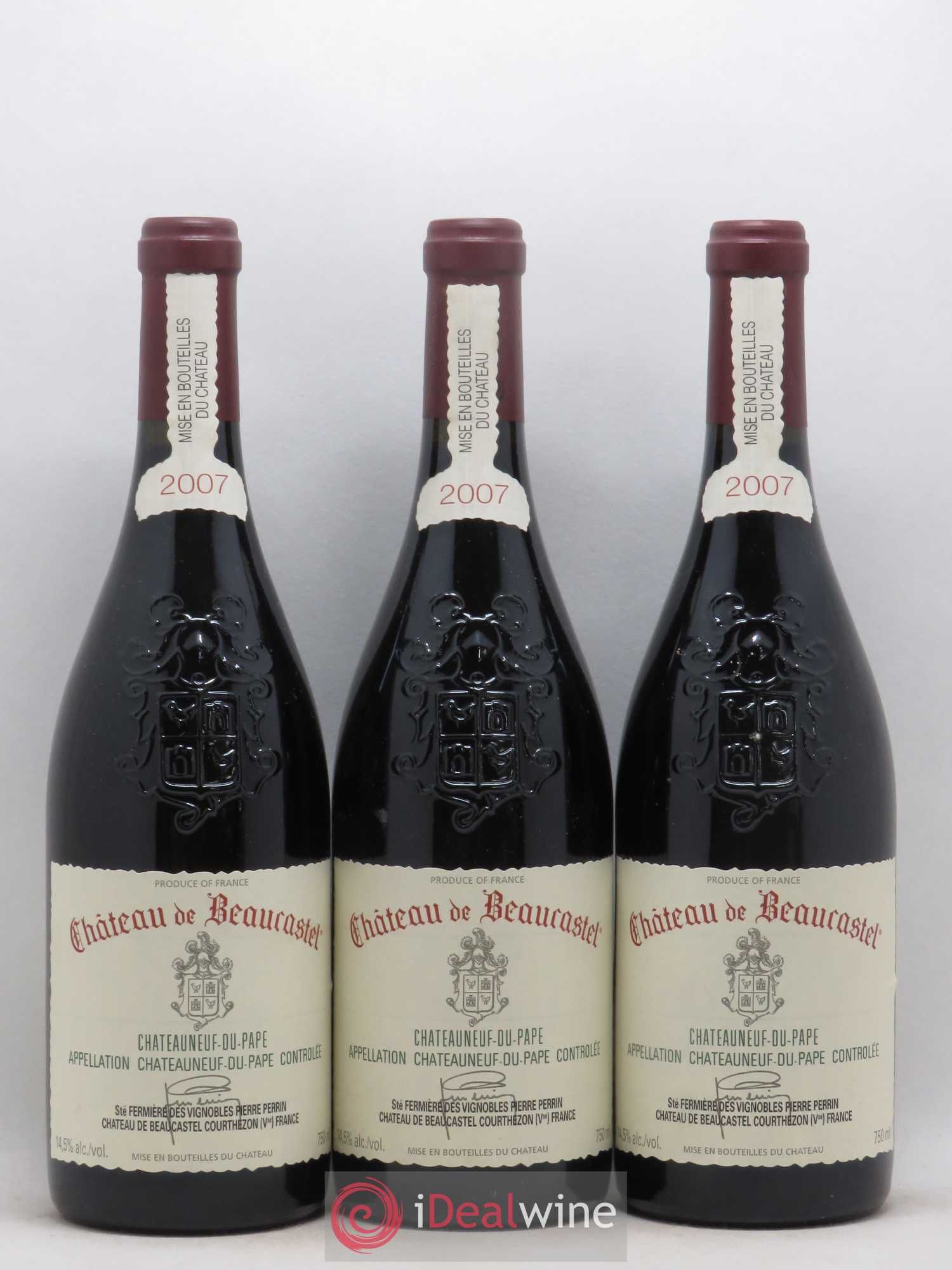 Châteauneuf-du-Pape Château de Beaucastel Famille Perrin 2007 - Lot de 3 bouteilles - 0