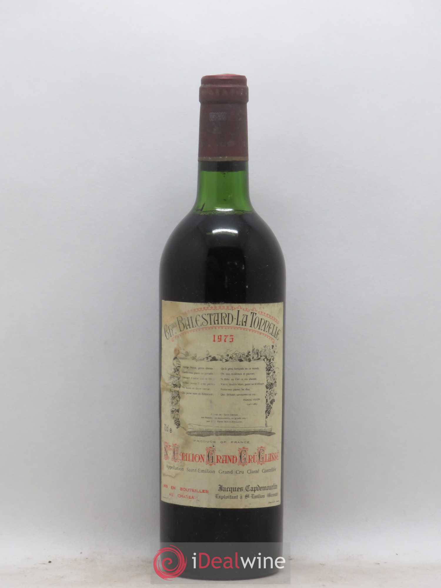 Château Balestard la Tonnelle Grand Cru Classé 1975 - Lot de 1 bouteille - 0
