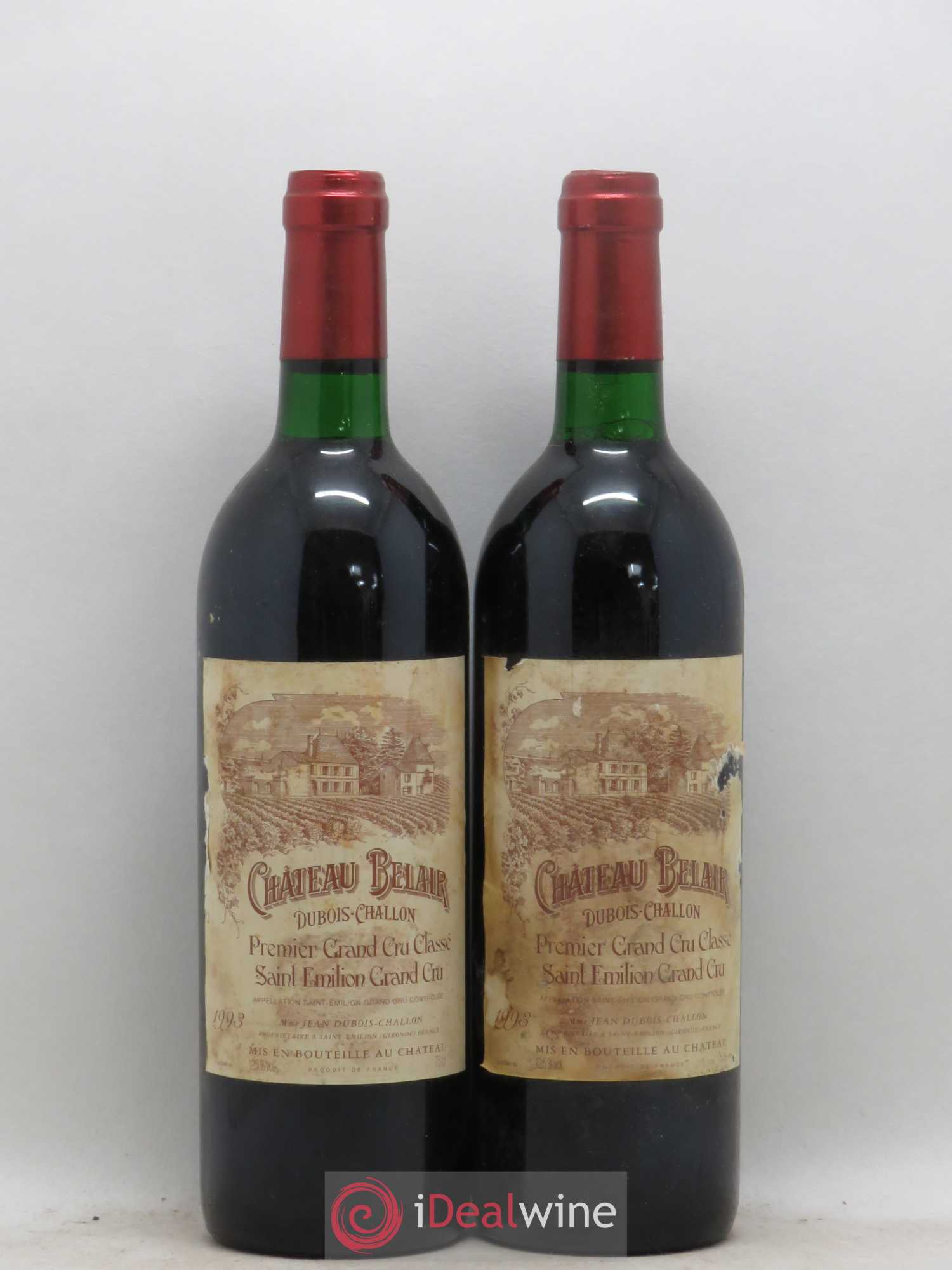 Château Belair (Belair-Monange) 1er Grand Cru Classé B 1993 - Lot de 2 bouteilles - 0