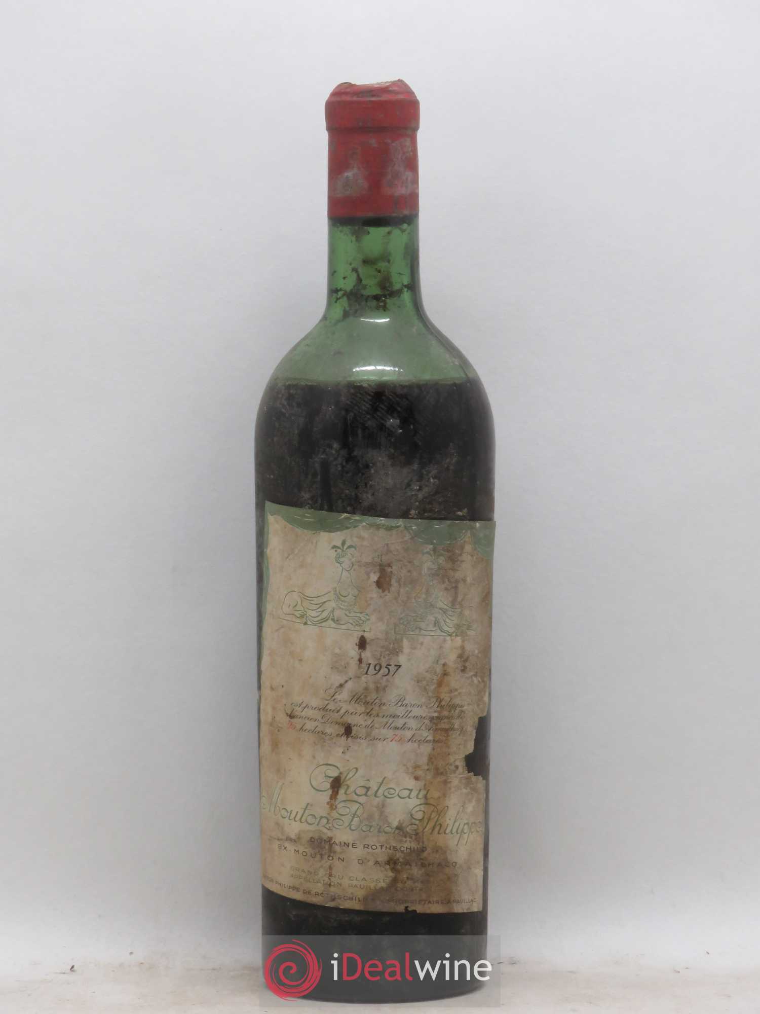 Château d' Armailhac - Mouton Baron(ne) Philippe 5ème Grand Cru Classé 1957 - Lot de 1 bouteille - 0