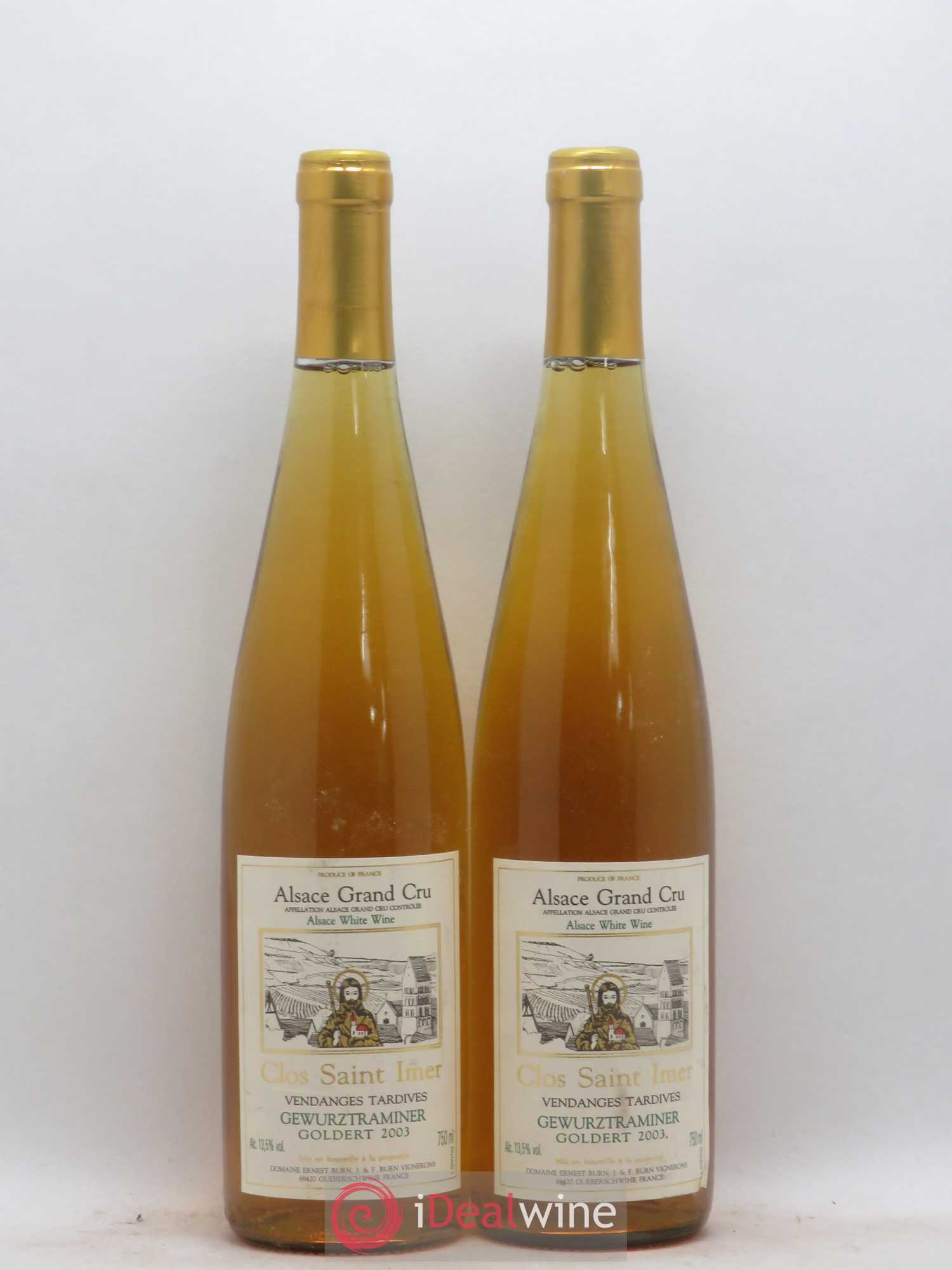 Gewurztraminer Vendanges Tardives Grand Cru Goldert Clos St Imer La Chapelle Domaine Burn 2003 - Lotto di 2 bottiglie - 0