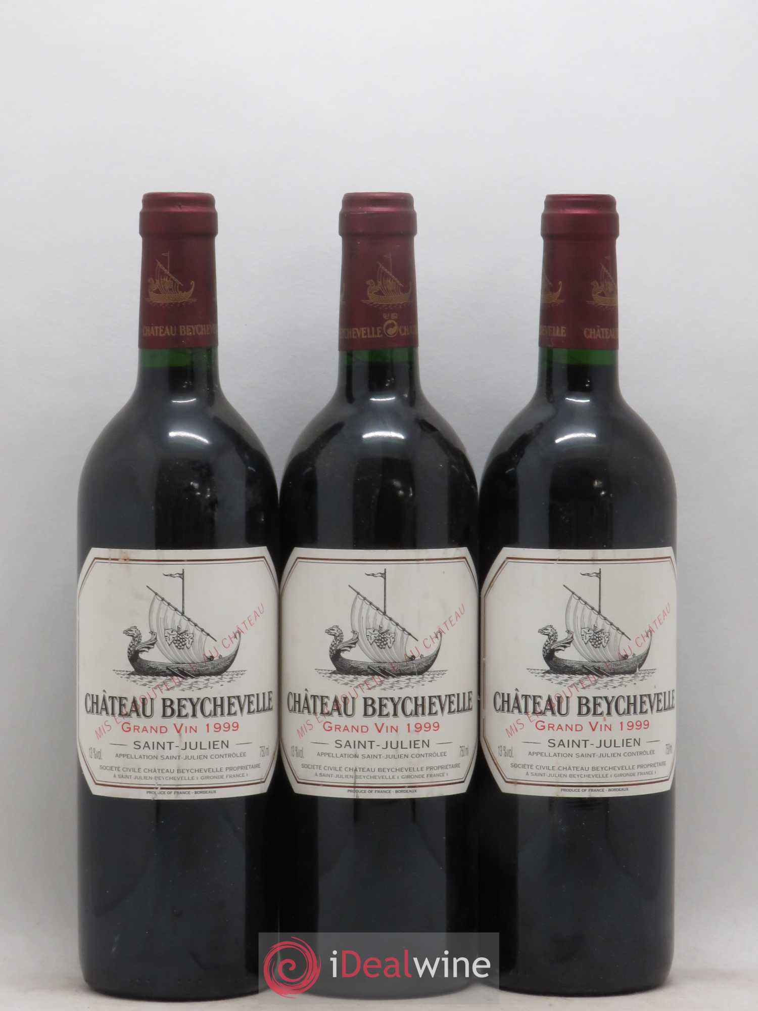 Château Beychevelle 4ème Grand Cru Classé 1999 - Lot de 3 bouteilles - 0