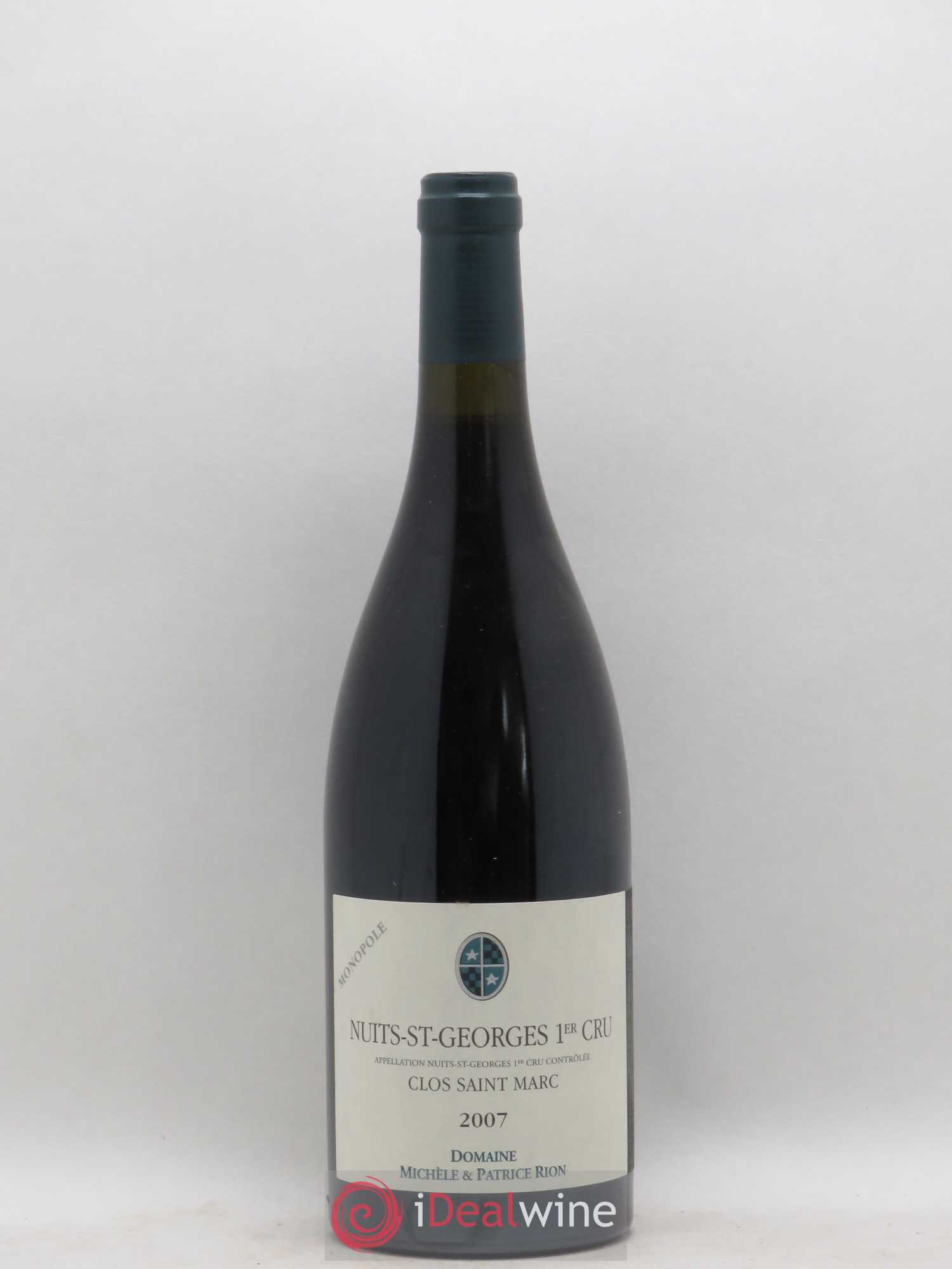 Nuits-Saint-Georges 1er Cru Clos Saint-Marc Domaine Michèle et Patrice Rion 2007 - Posten von 1 Flasche - 0