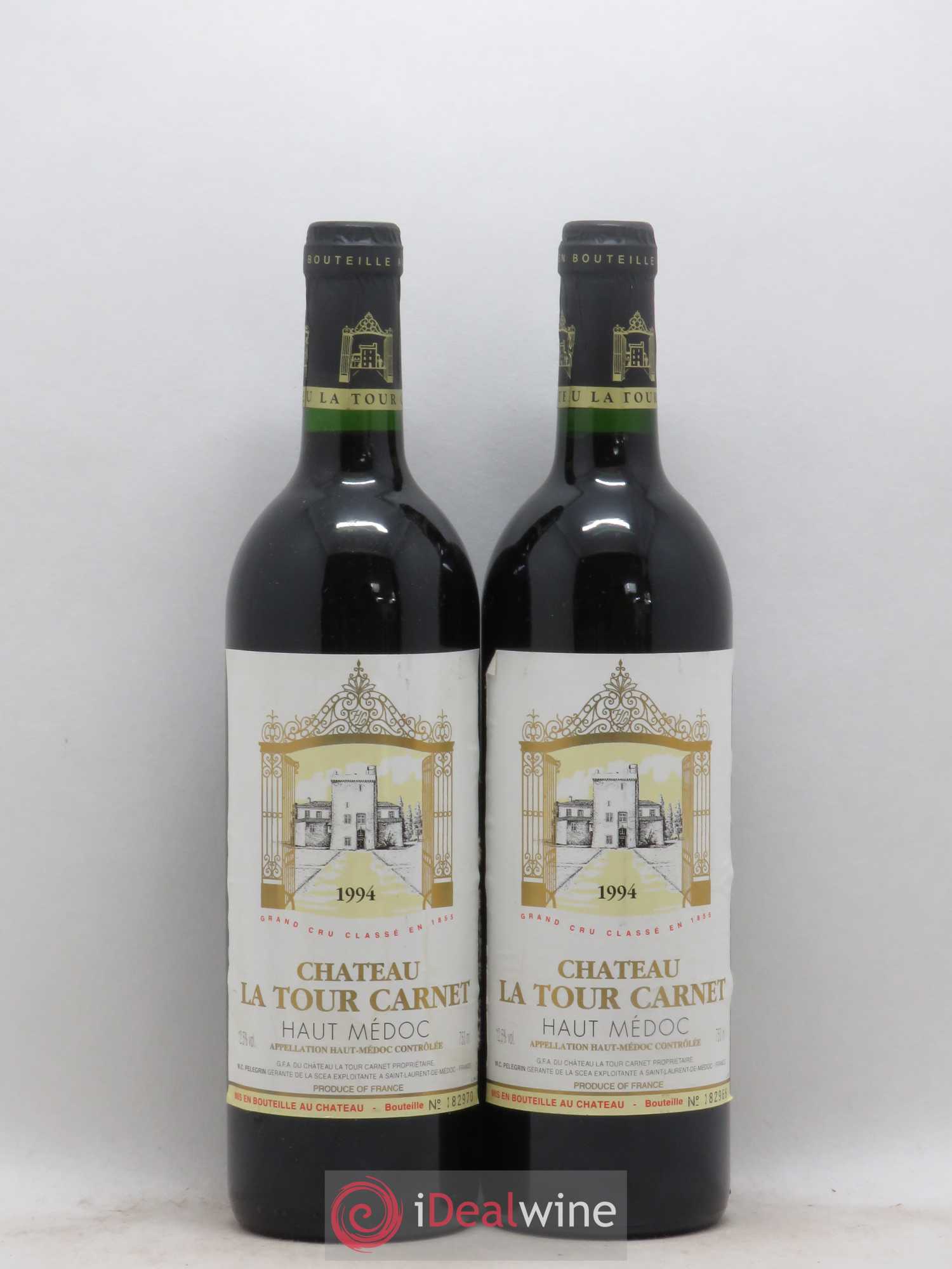 Château la Tour Carnet 4ème Grand Cru Classé 1994 - Lot de 2 bouteilles - 0