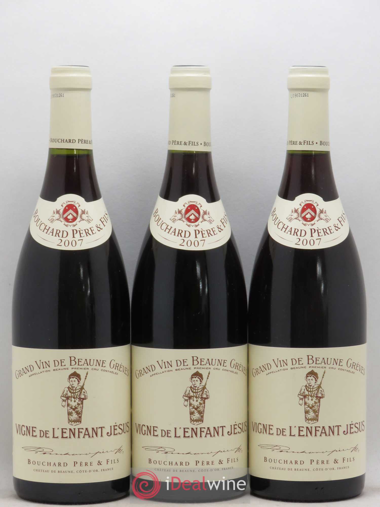Beaune 1er Cru Grèves - Vigne de l'Enfant Jésus Bouchard Père & Fils 2007 - Lot de 3 bouteilles - 0