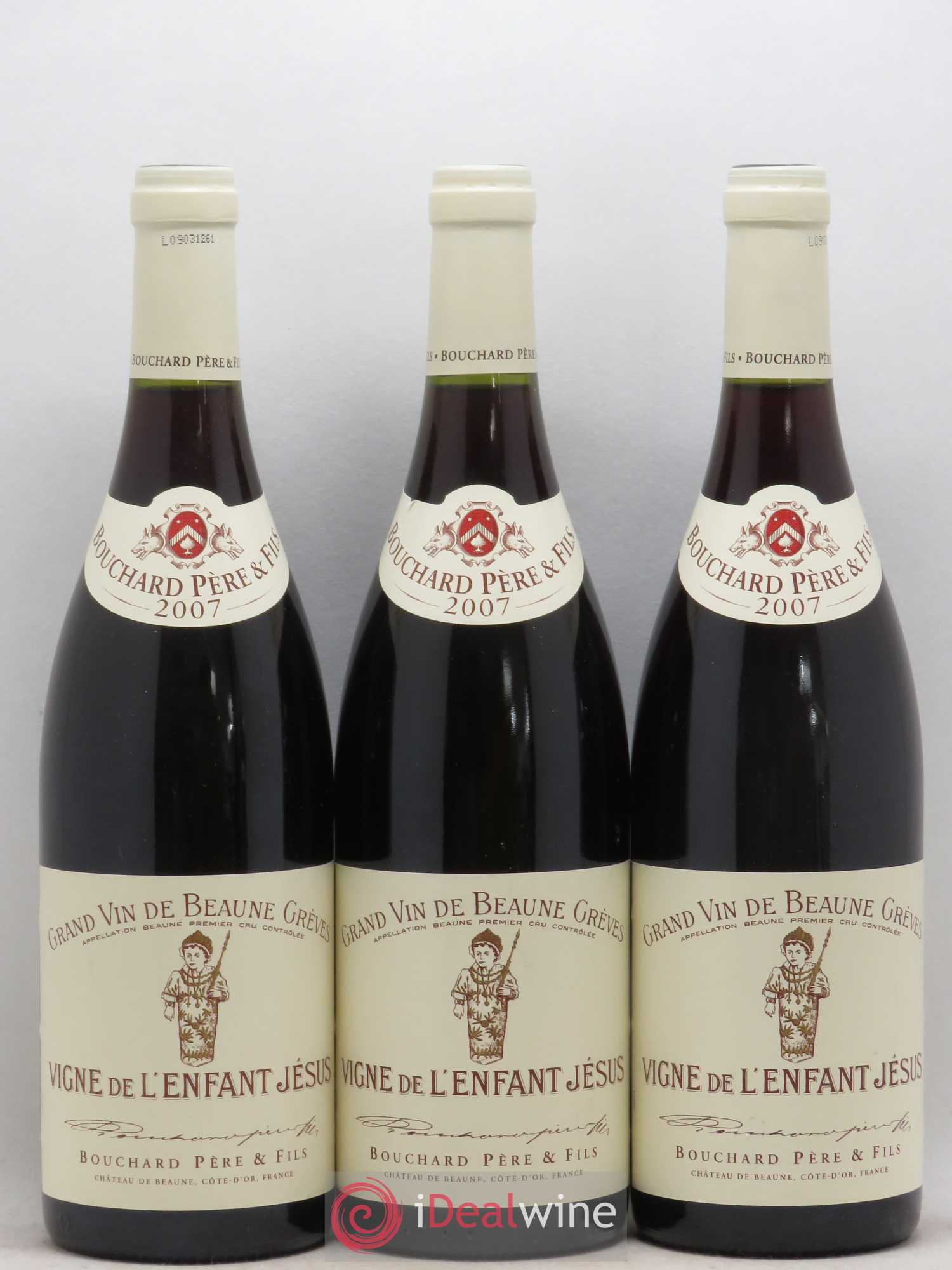 Beaune 1er Cru Grèves - Vigne de l'Enfant Jésus Bouchard Père & Fils 2007 - Lot de 3 bouteilles - 0