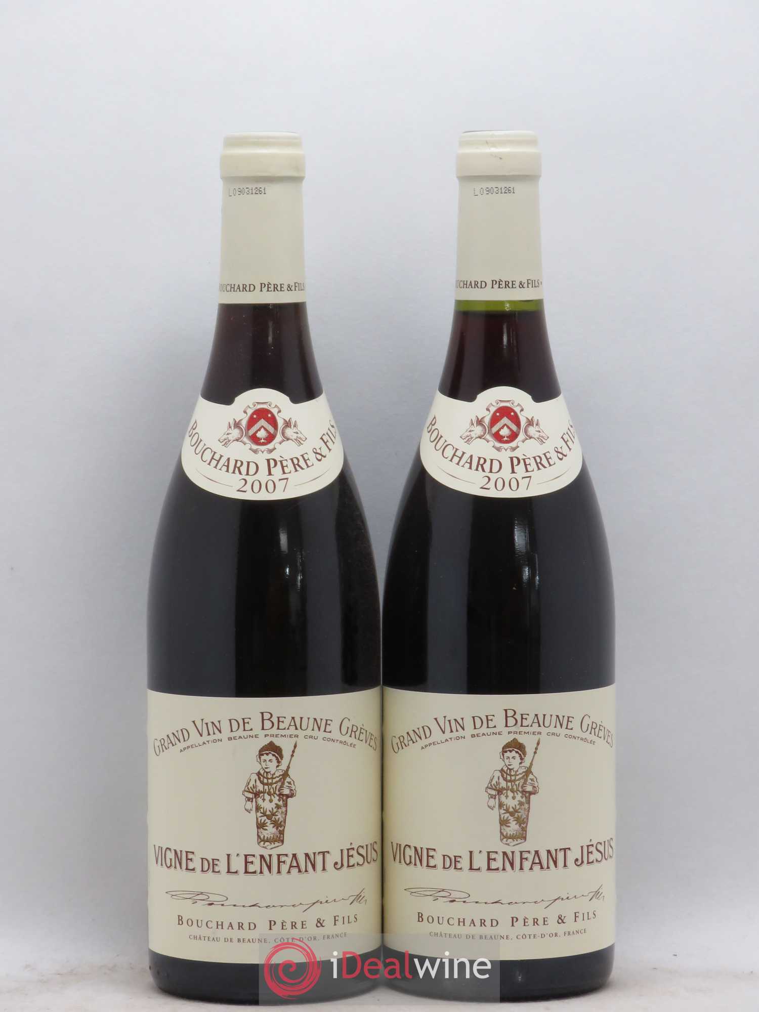 Beaune 1er Cru Grèves - Vigne de l'Enfant Jésus Bouchard Père & Fils 2007 - Lot de 2 bouteilles - 0