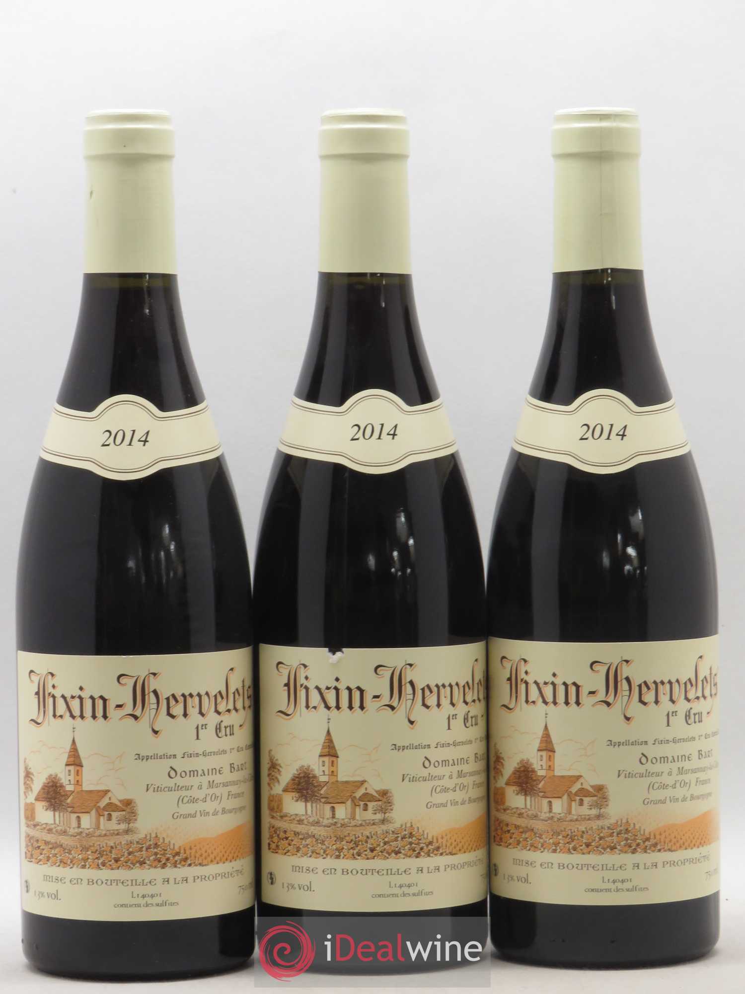 Fixin 1er Cru Hervelets Bart (Domaine) 2014 - Lot de 3 bouteilles - 0
